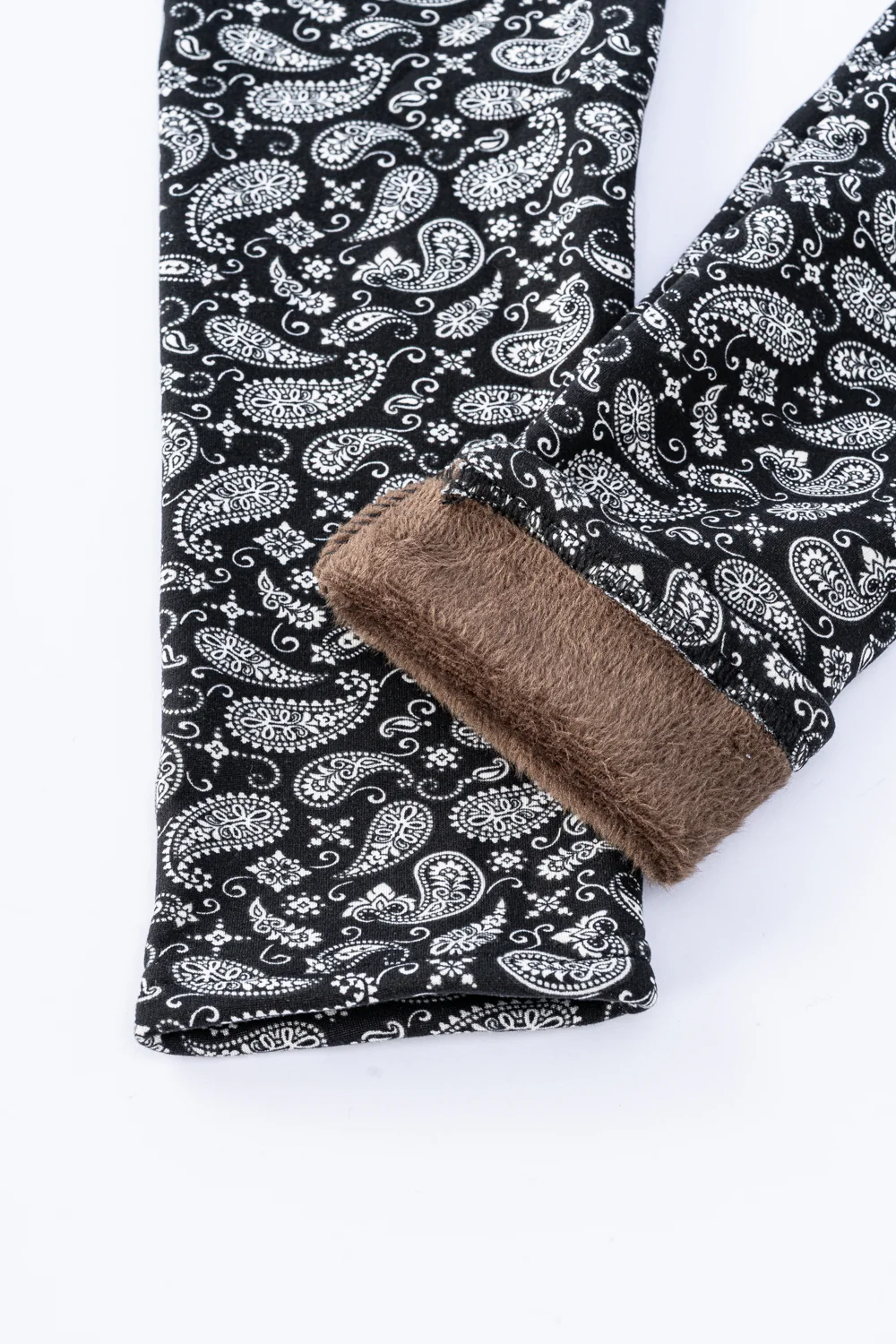 B&W Paisley - Cozy Lined Leggings - Image 7