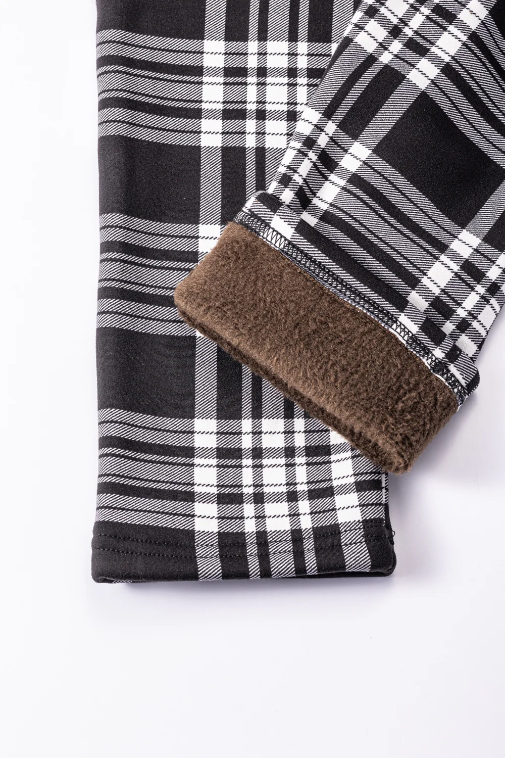 B&W Plaid - Cozy Lined Leggings - Image 6