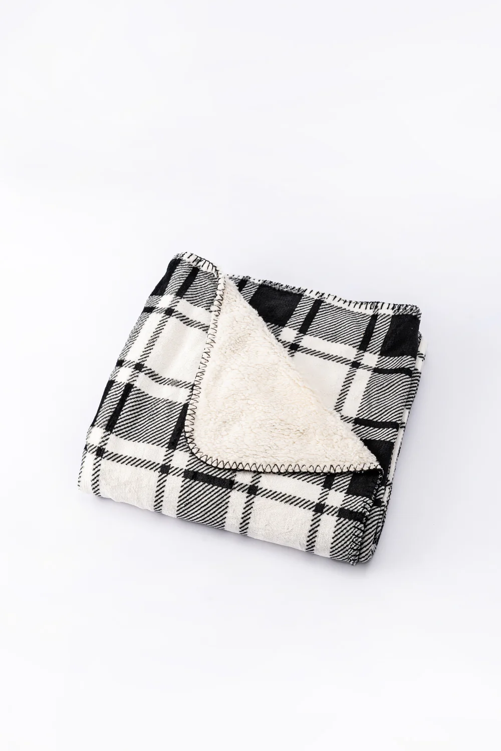 B&W Plaid - Sherpa Blanket - Image 6