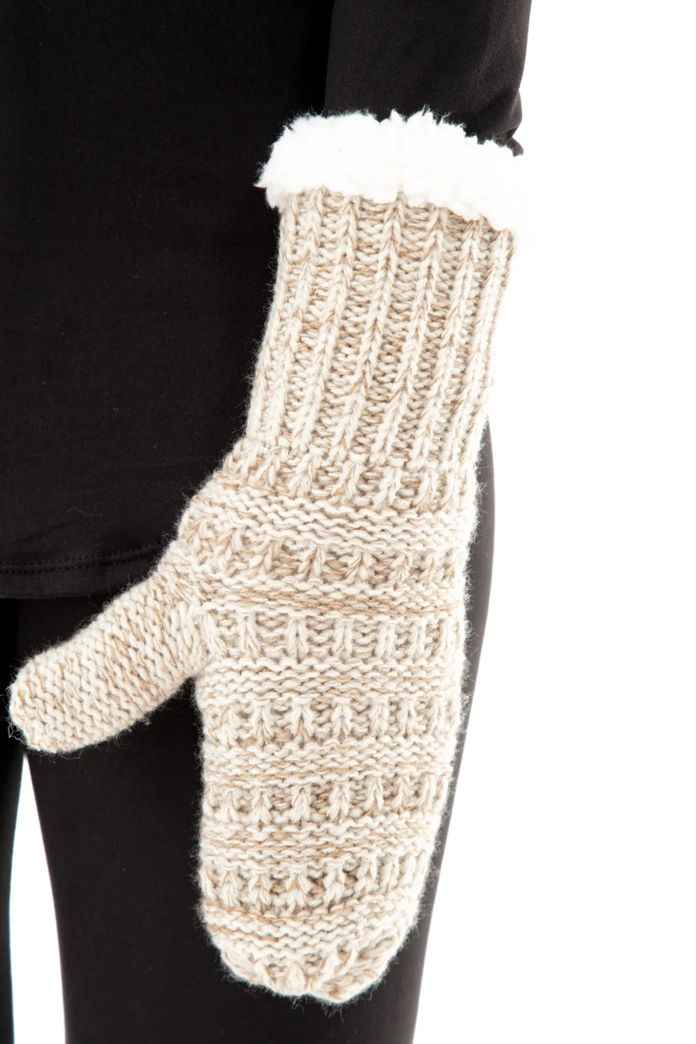 Beige - Cozy Lined Mittens