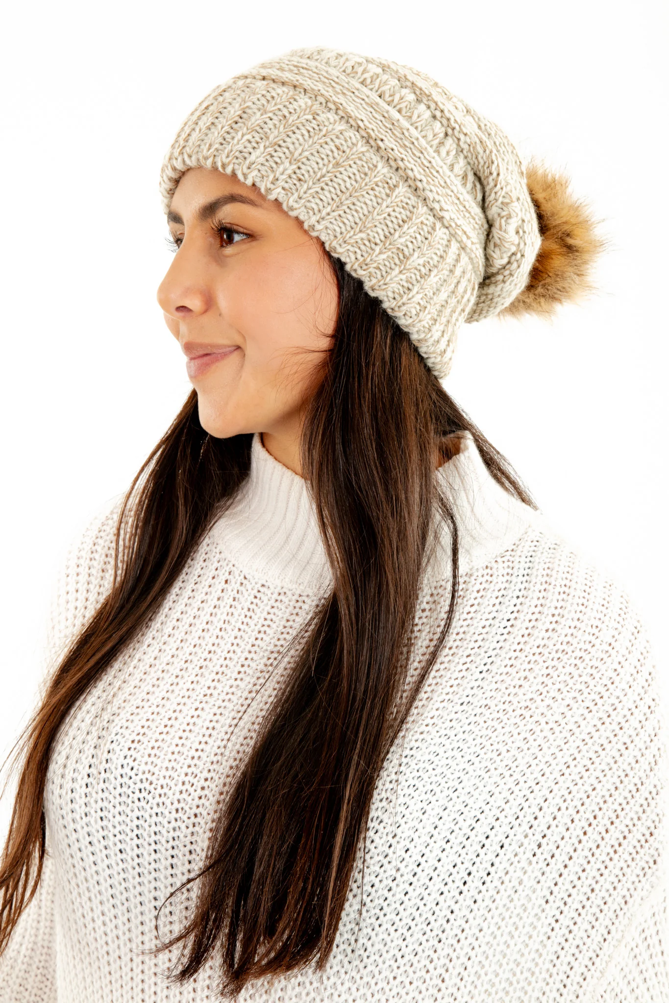 Beige - Cozy Slouchy Beanie - Image 2
