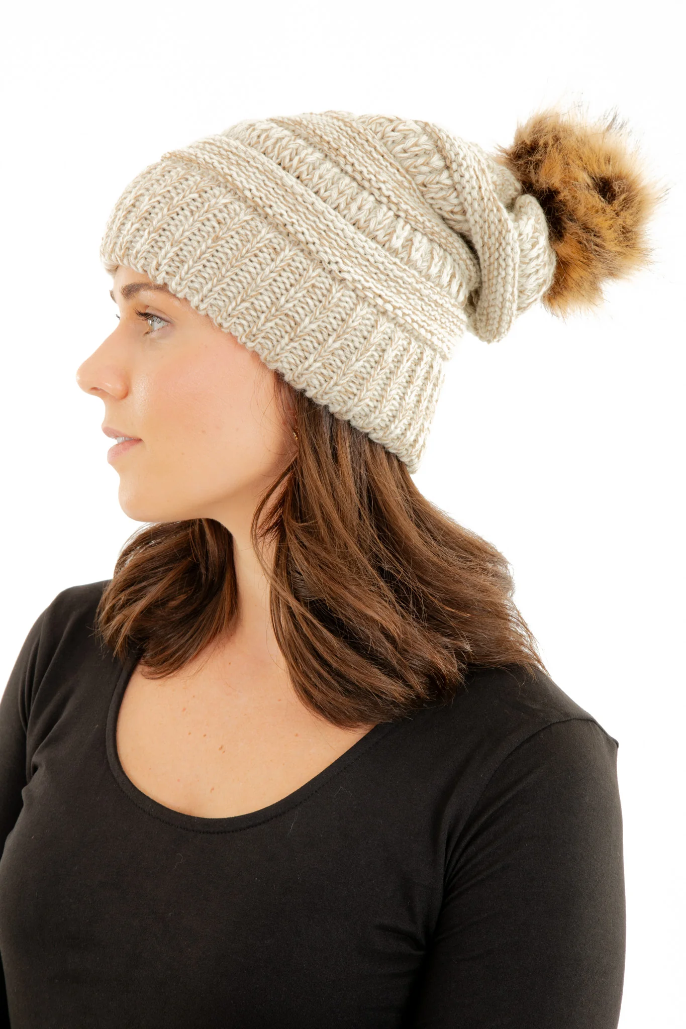 Beige - Cozy Slouchy Beanie - Image 7