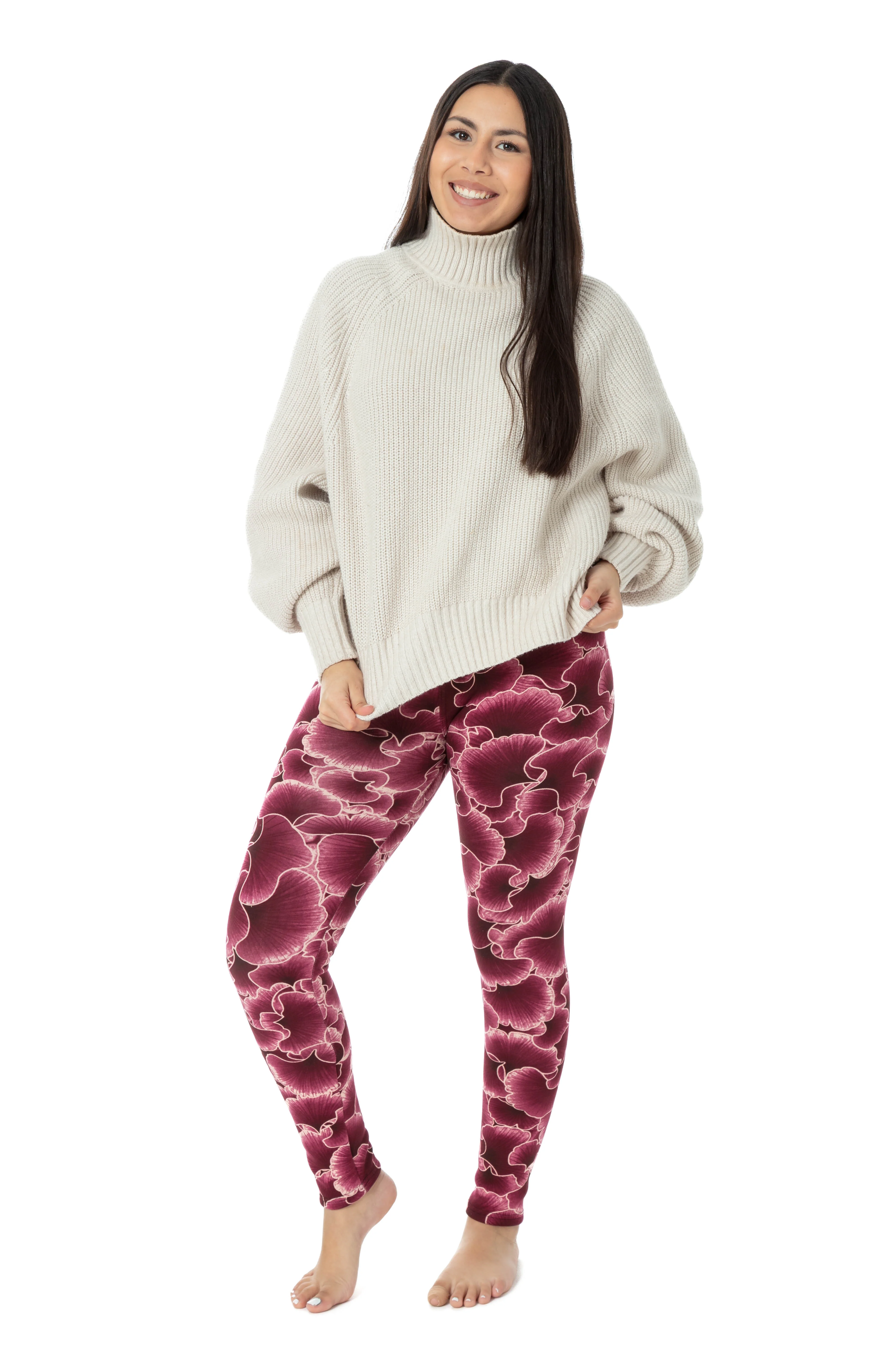 Berry Bloom - Cozy Lined Leggings - Image 2