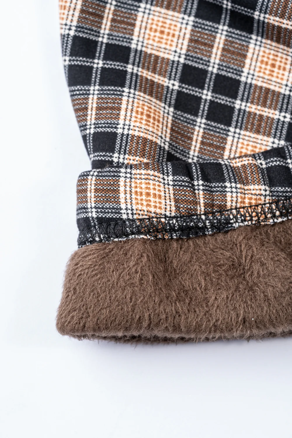 Black & Brown Plaid - Cozy Lined Leggings - Image 8