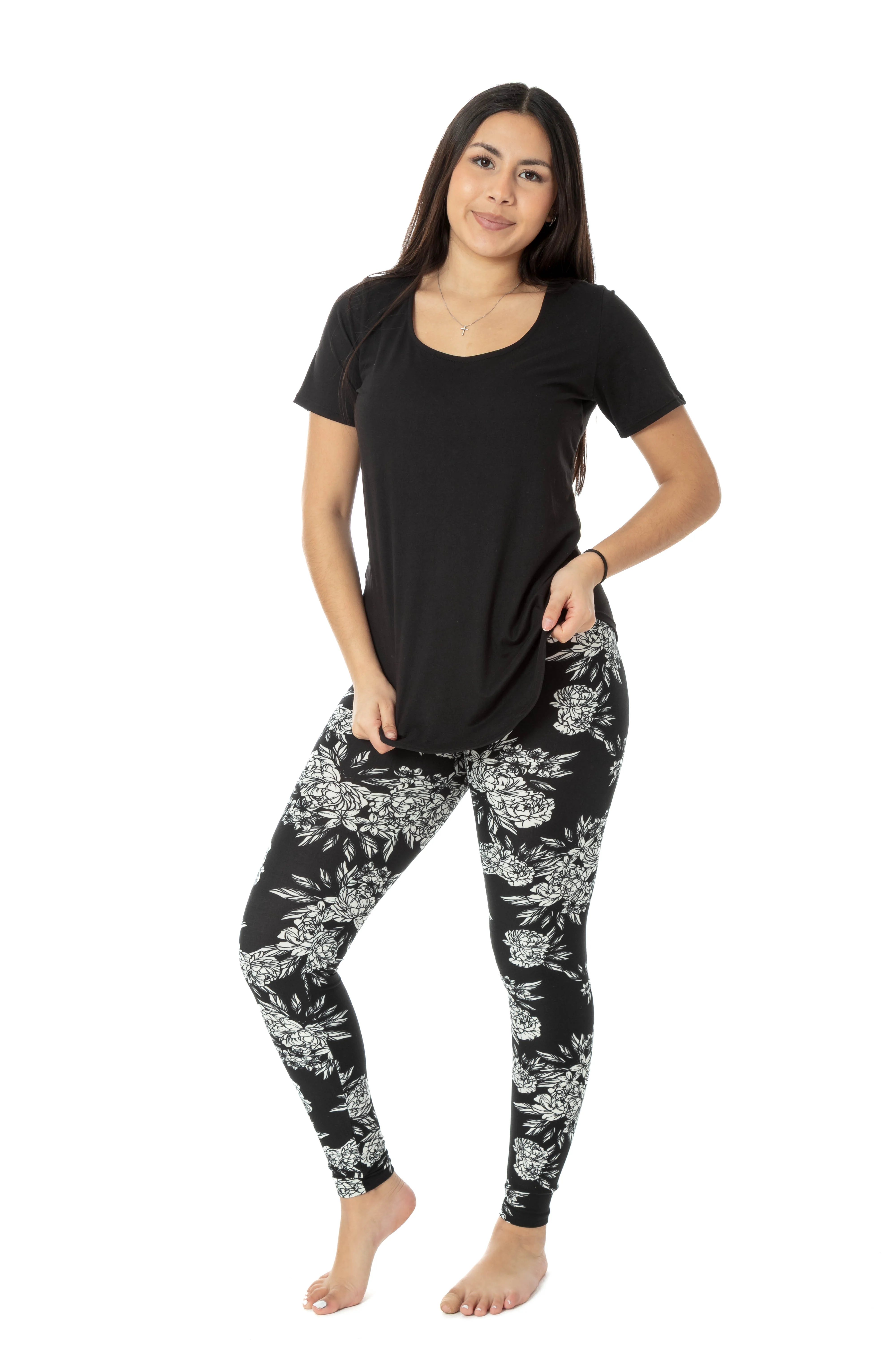 Black Floral - All Season Leggings - Image 2