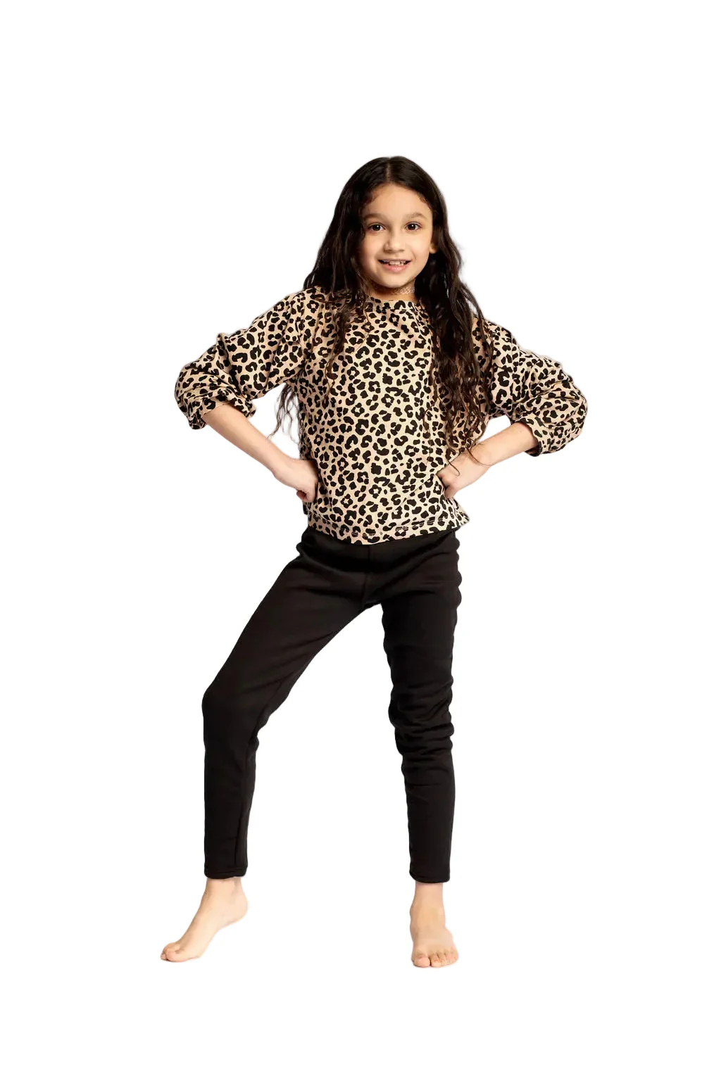 Black Kid's - Cozy Lined Leggings - Image 3