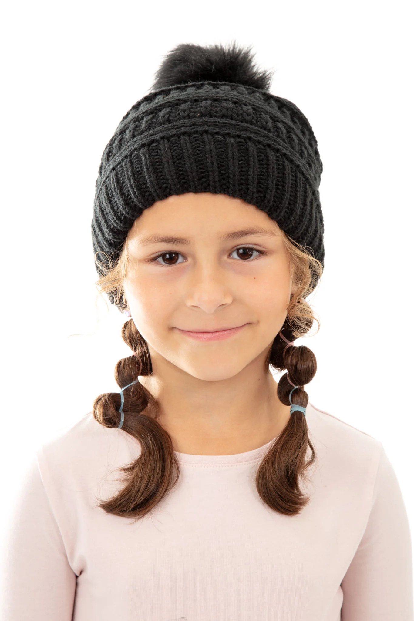 Black - Kid's Cozy Slouchy Beanie - Image 3