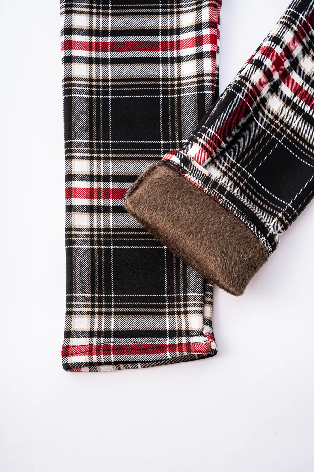 Black Plaid - Cozy Lined Leggings - Image 7