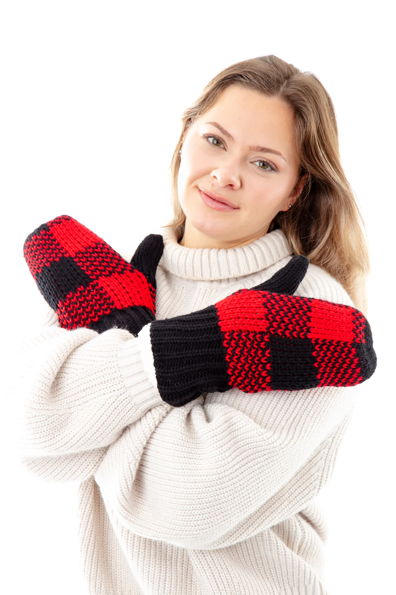 Black & Red - Cozy Lined Mittens - Image 6