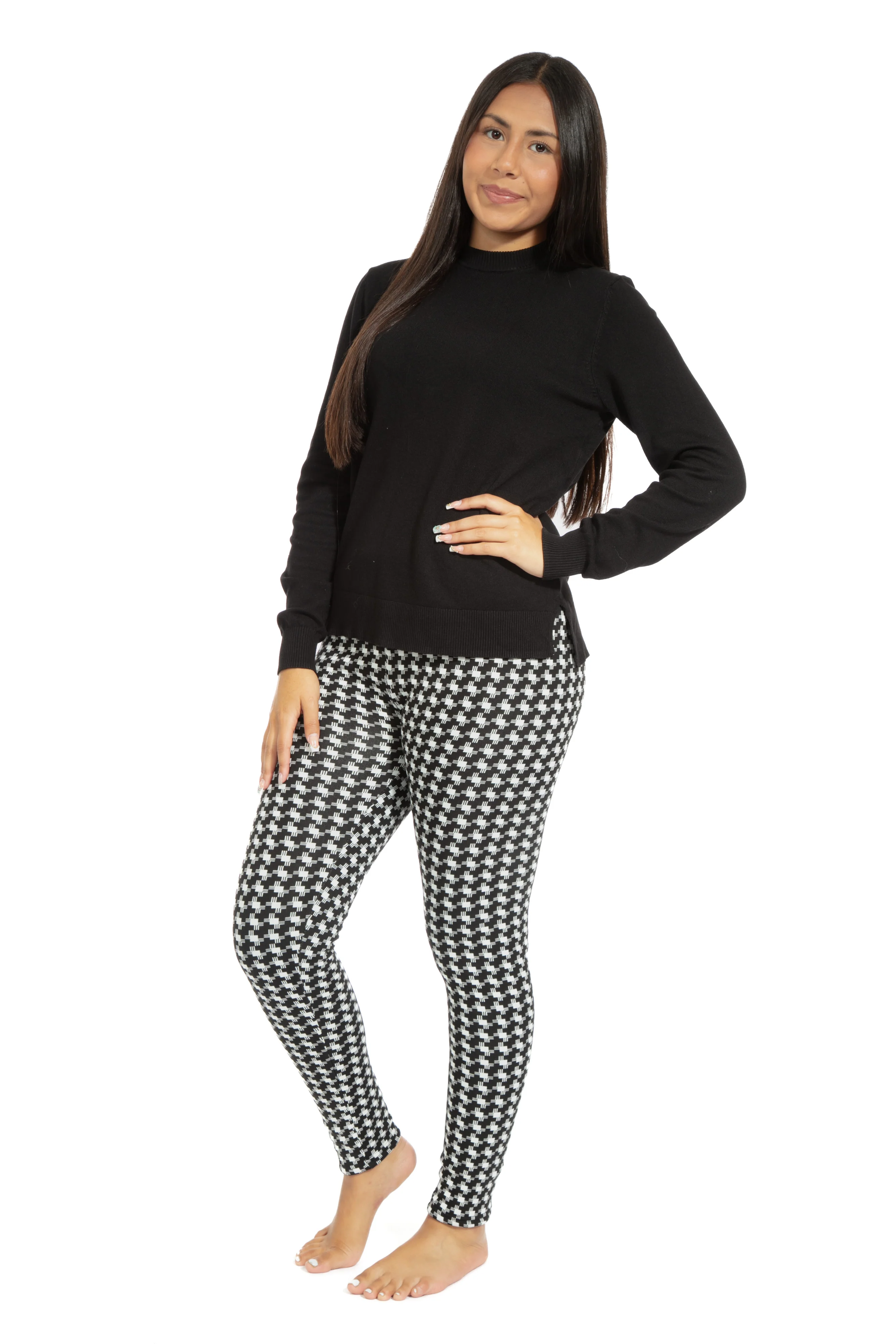 Black Xcross - Cozy Lined Leggings - Image 2