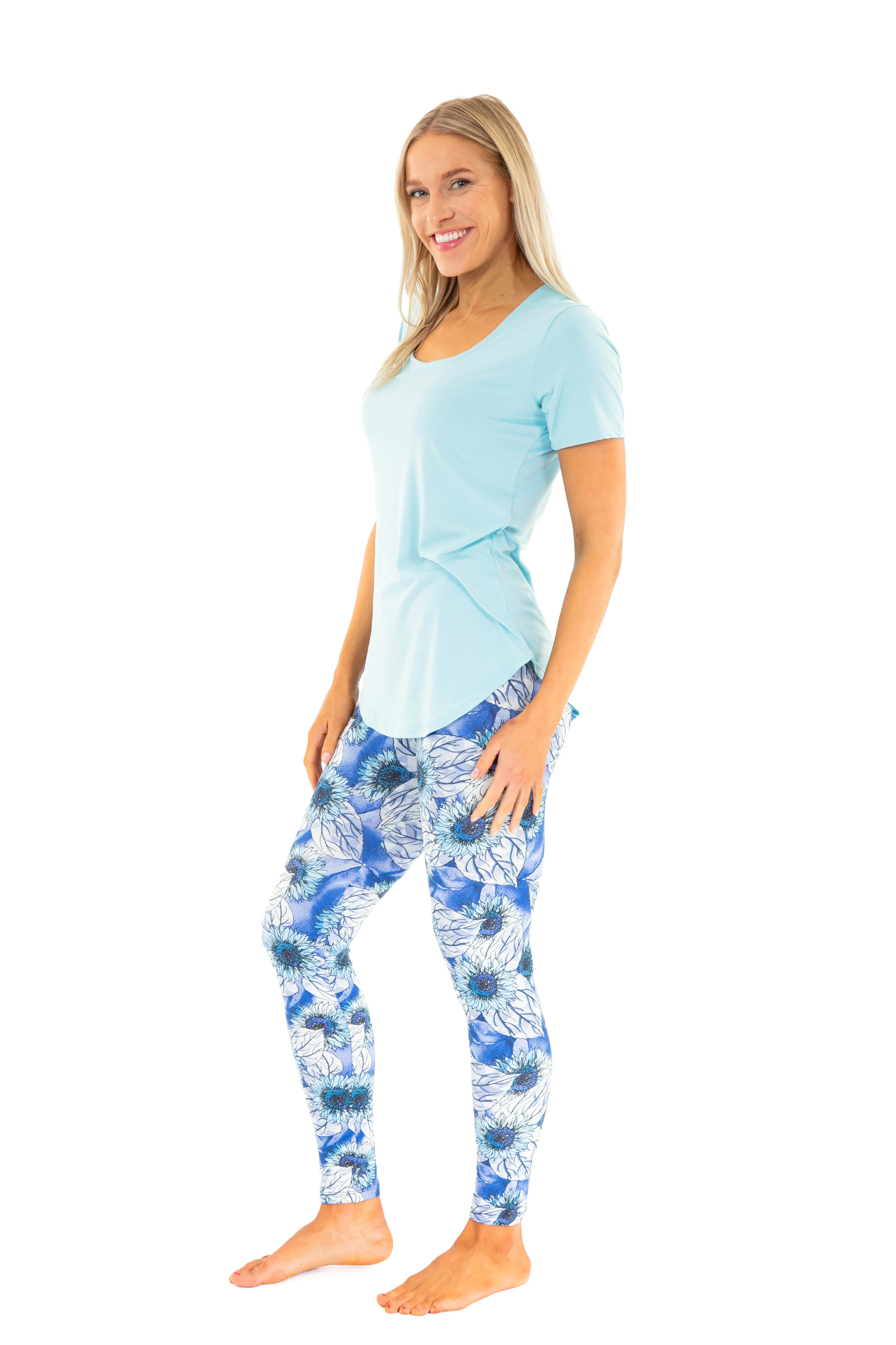 Blue Daisies - All Season Leggings - Image 4