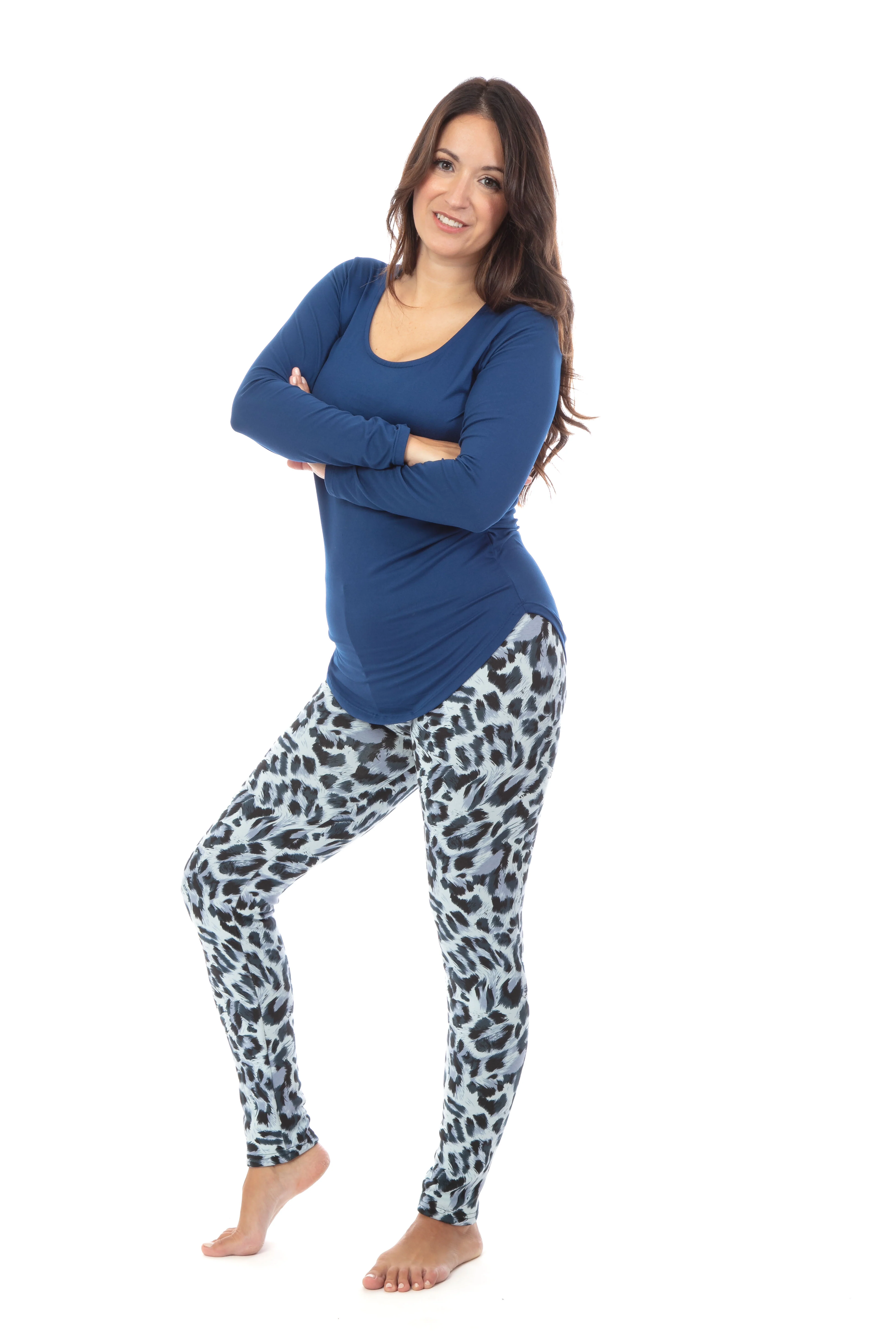 Blue Leopard - Cozy Lined Leggings - Image 6