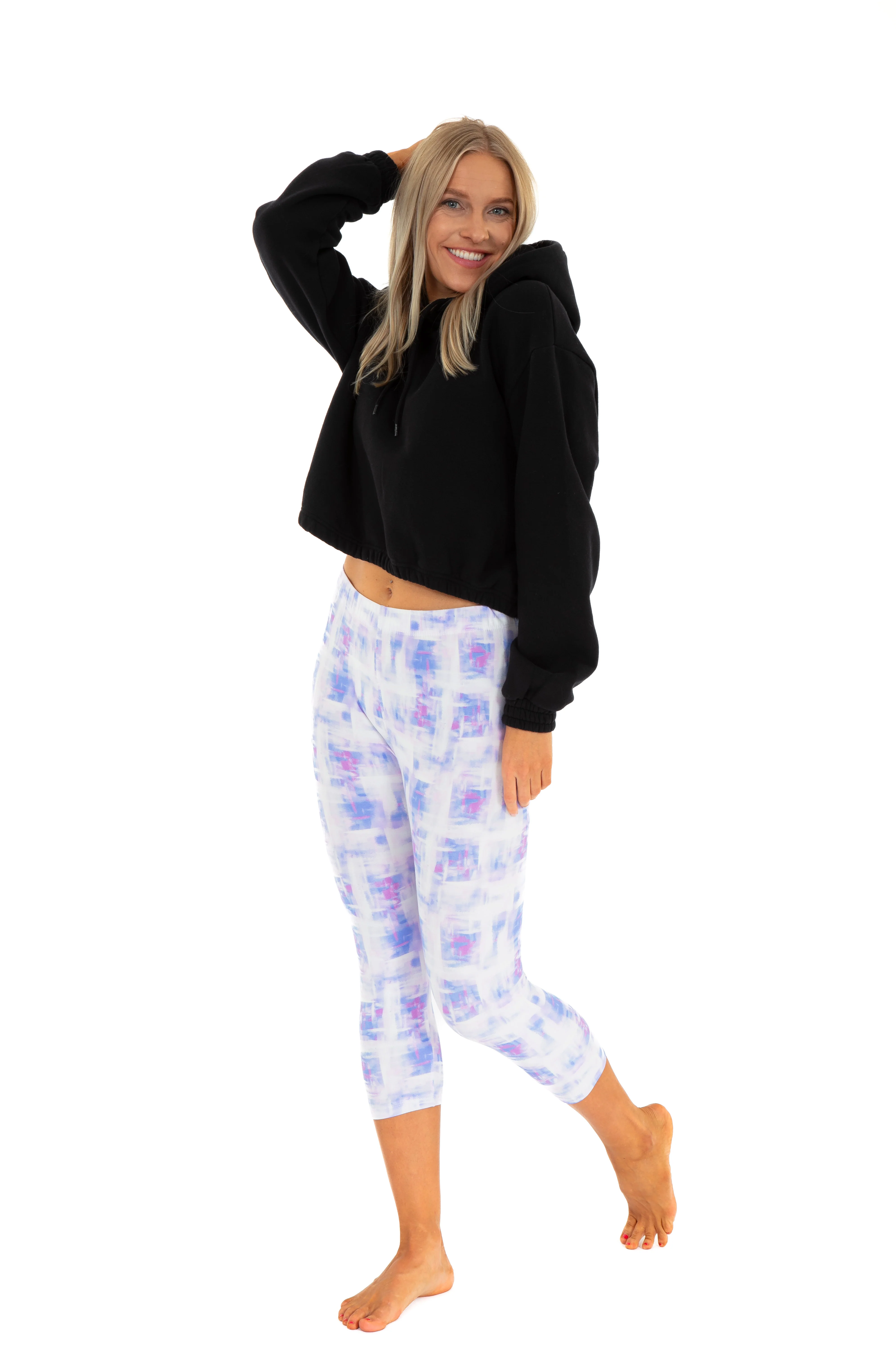 Blue & Pink Colored - Capris - Image 2
