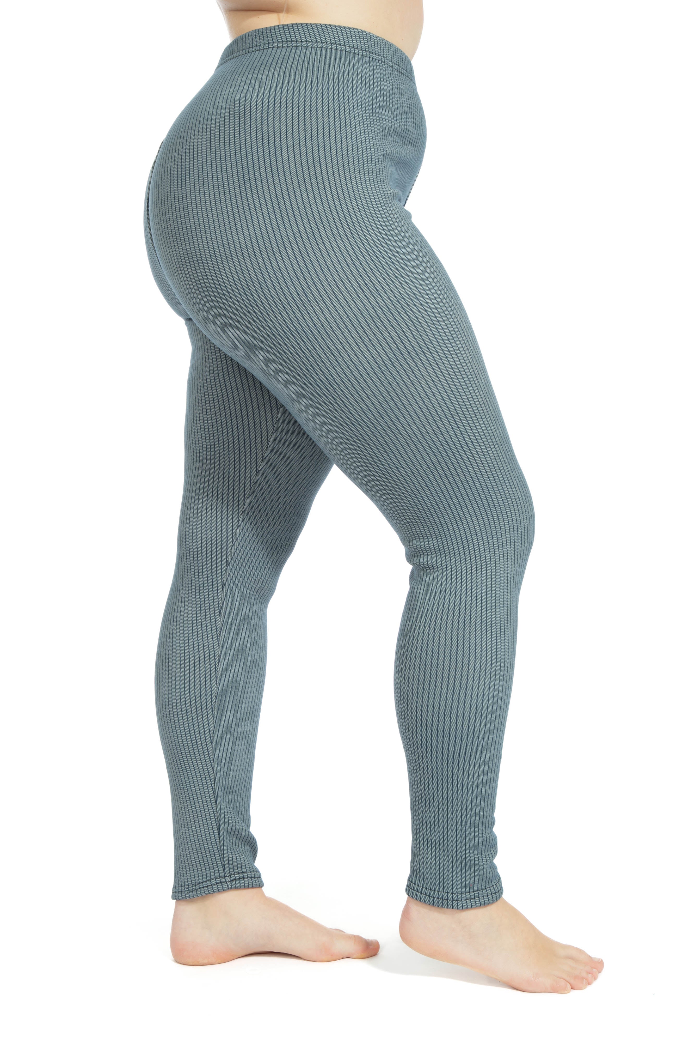 Blue Stripes - Cozy Lined Leggings