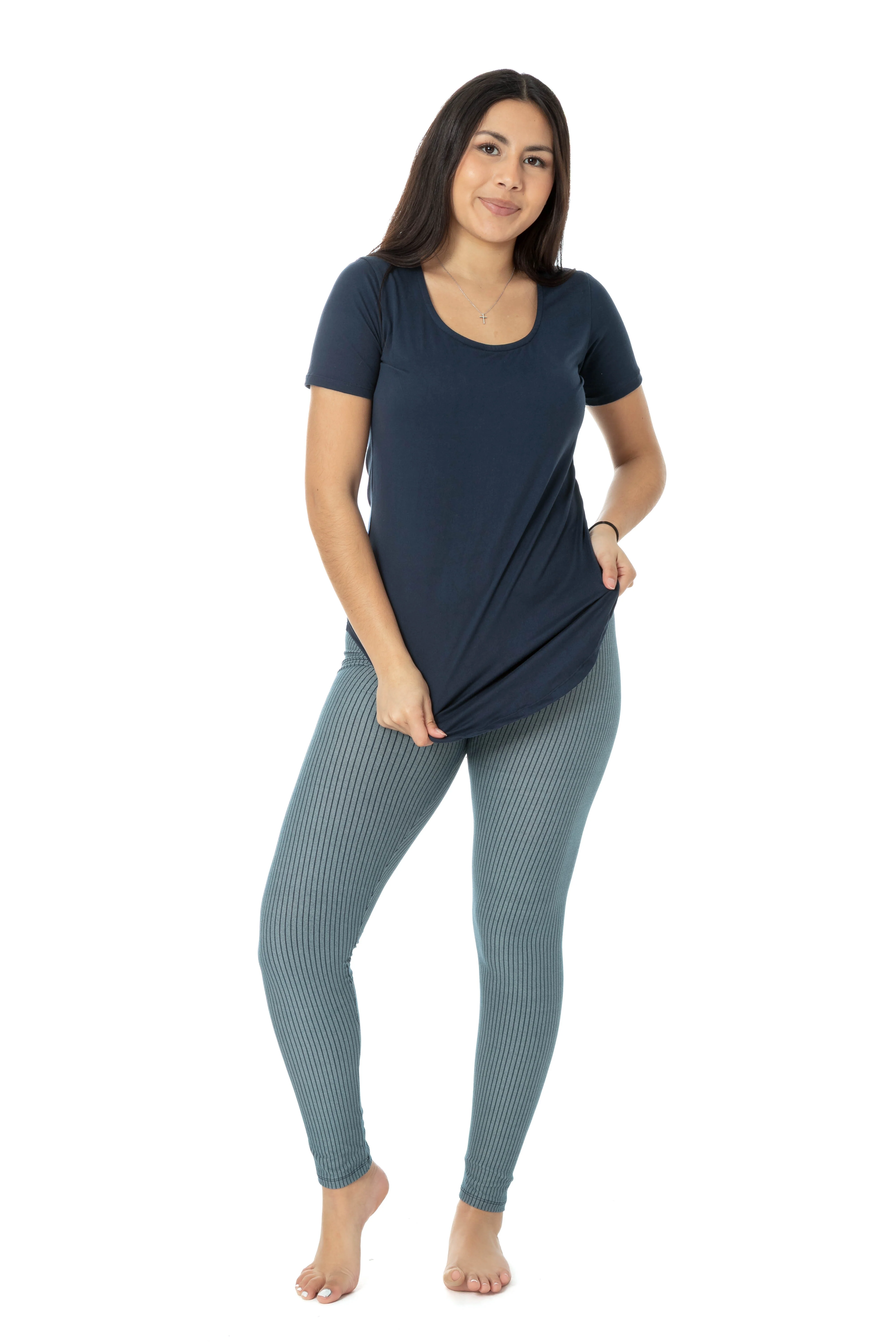 Blue Stripes - All Season Leggings - Image 2