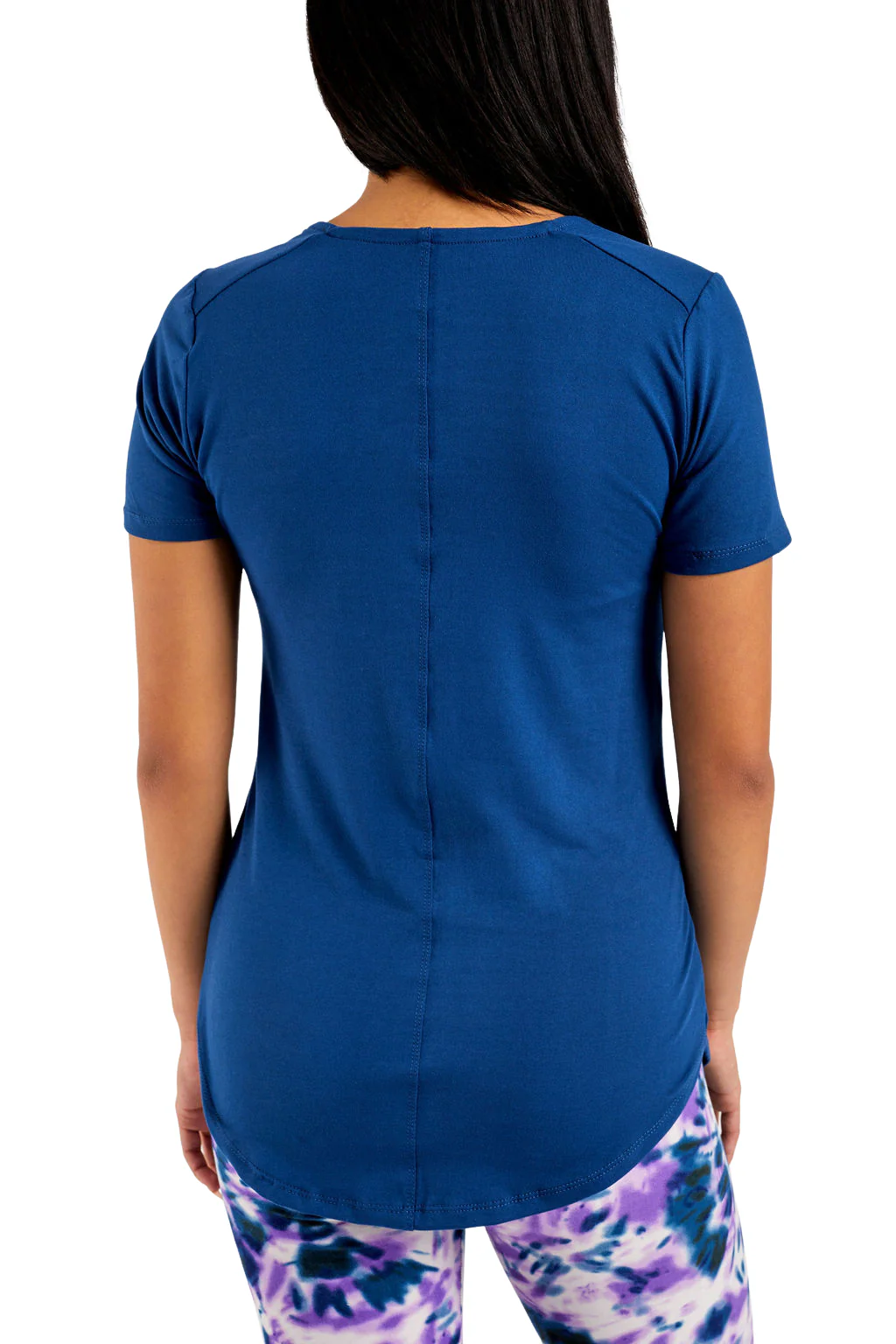 Blue - Short Sleeve Tunic Top - Image 3