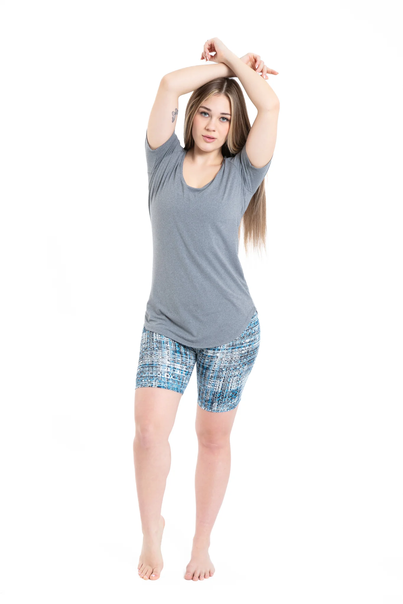 Blue Vintage Lines - Shorts - Image 2