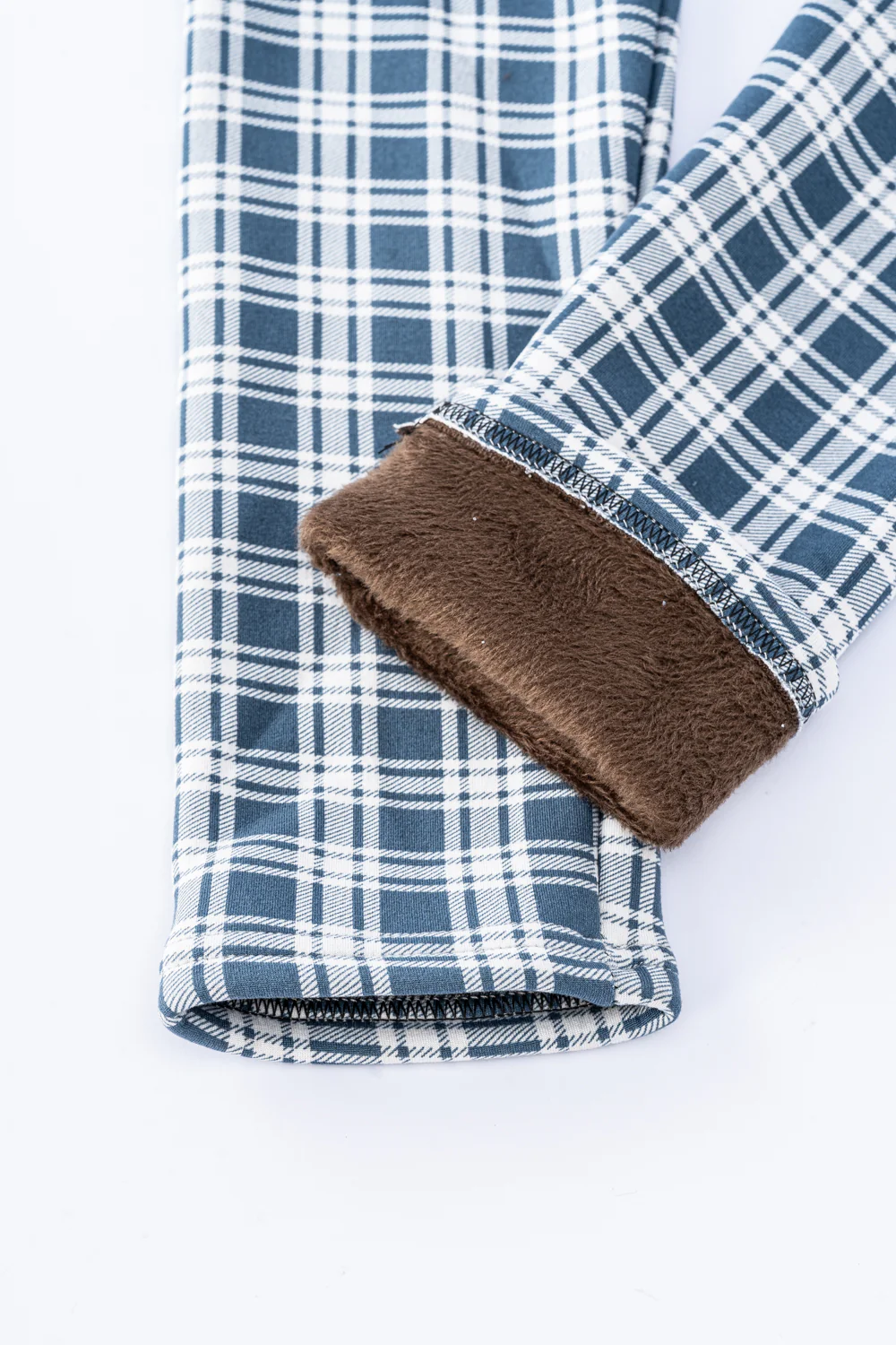 Bluish Tartan - Cozy Lined Leggings - Image 5