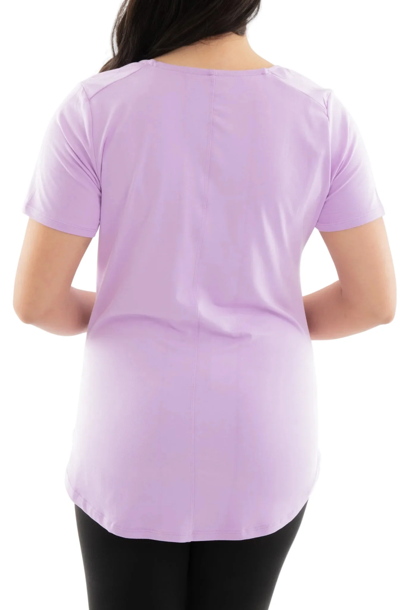 Bright Lilac - Short Sleeve Tunic Top - Image 3