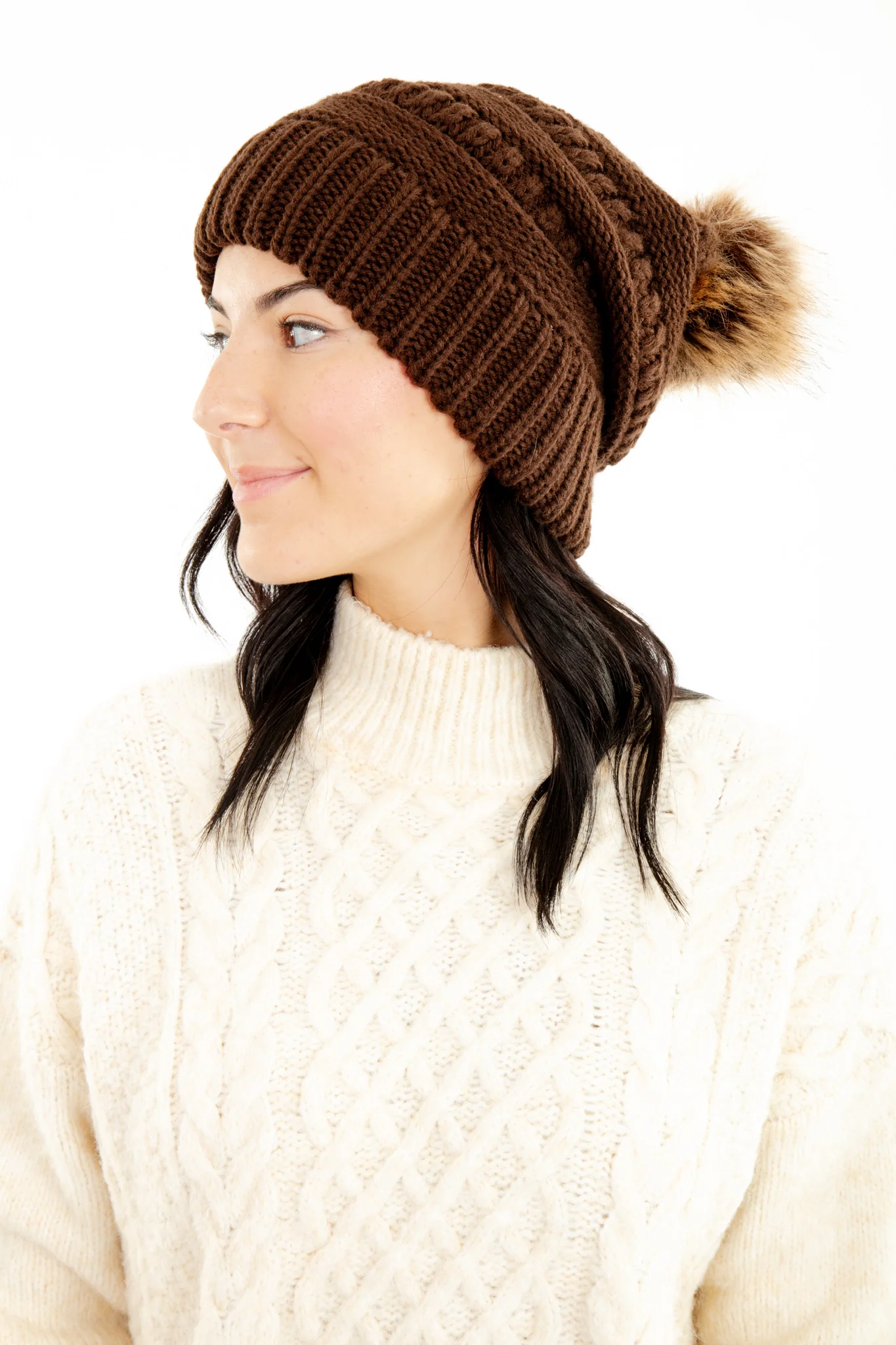 Brown - Cozy Slouchy Beanie - Image 3