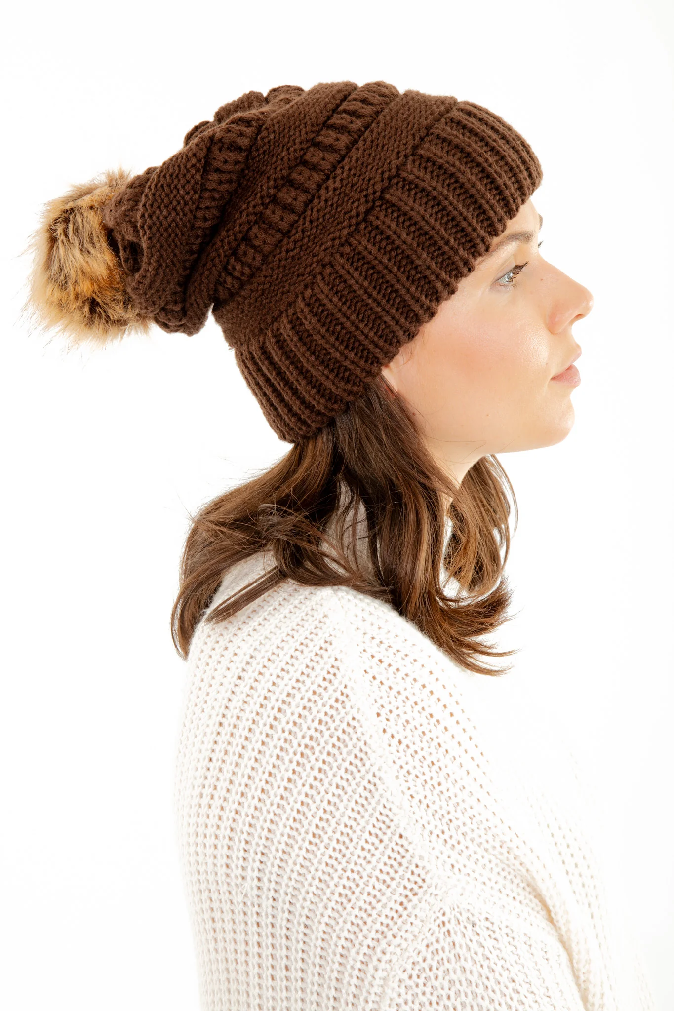 Brown - Cozy Slouchy Beanie - Image 5