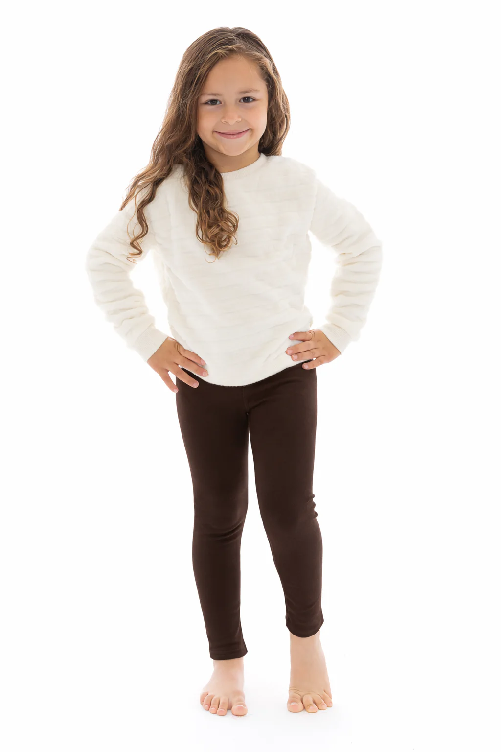 Brown Kid's - Cozy Lined Leggings - Image 3