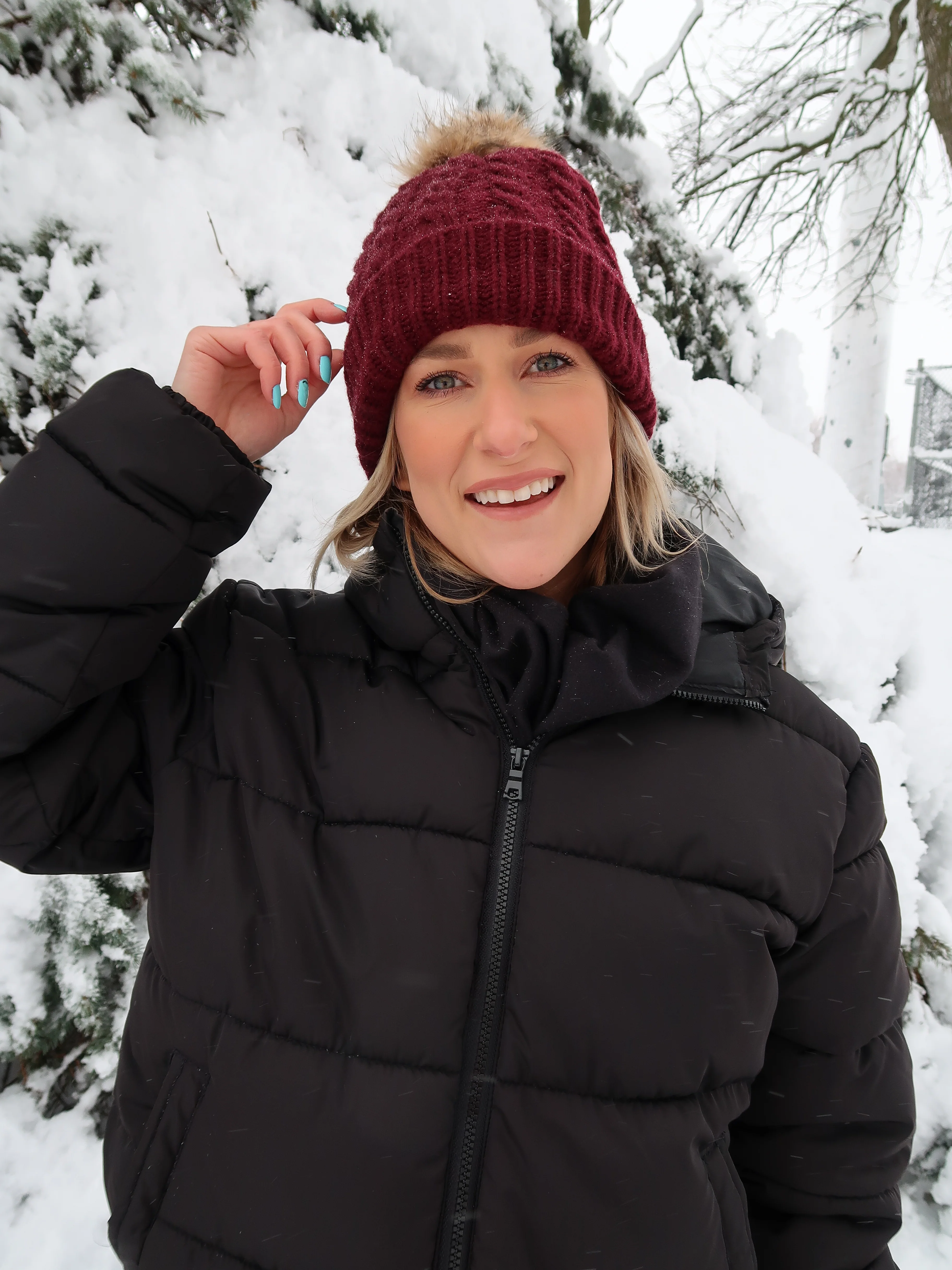 Burgundy - Cozy Lined Hat - Image 8