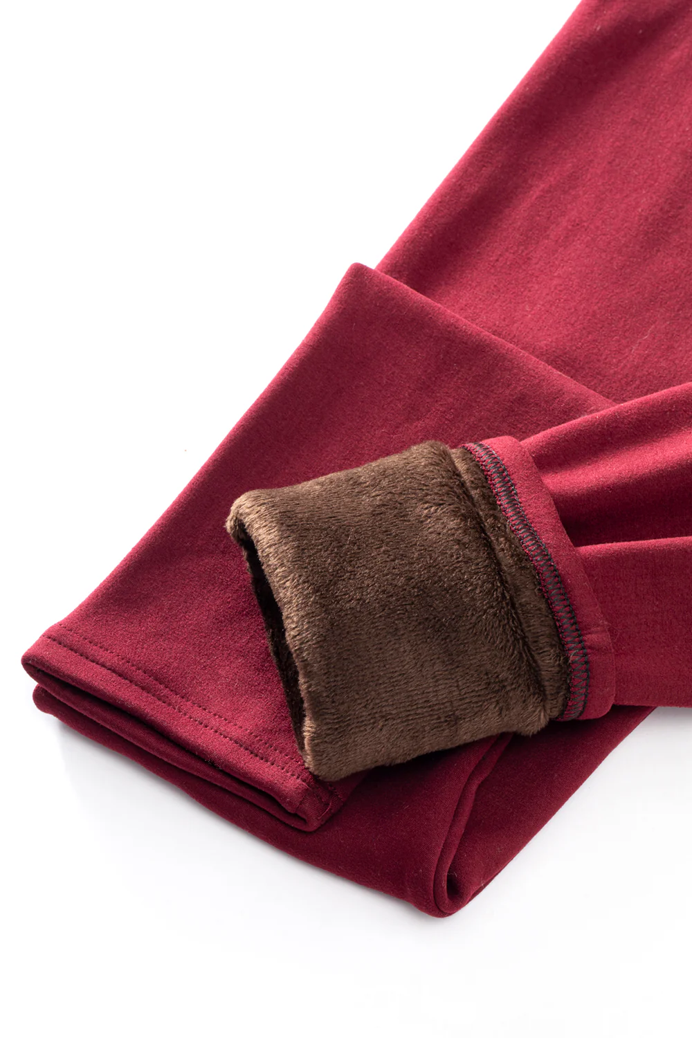 Burgundy - Cozy Lined Leggings - Image 8