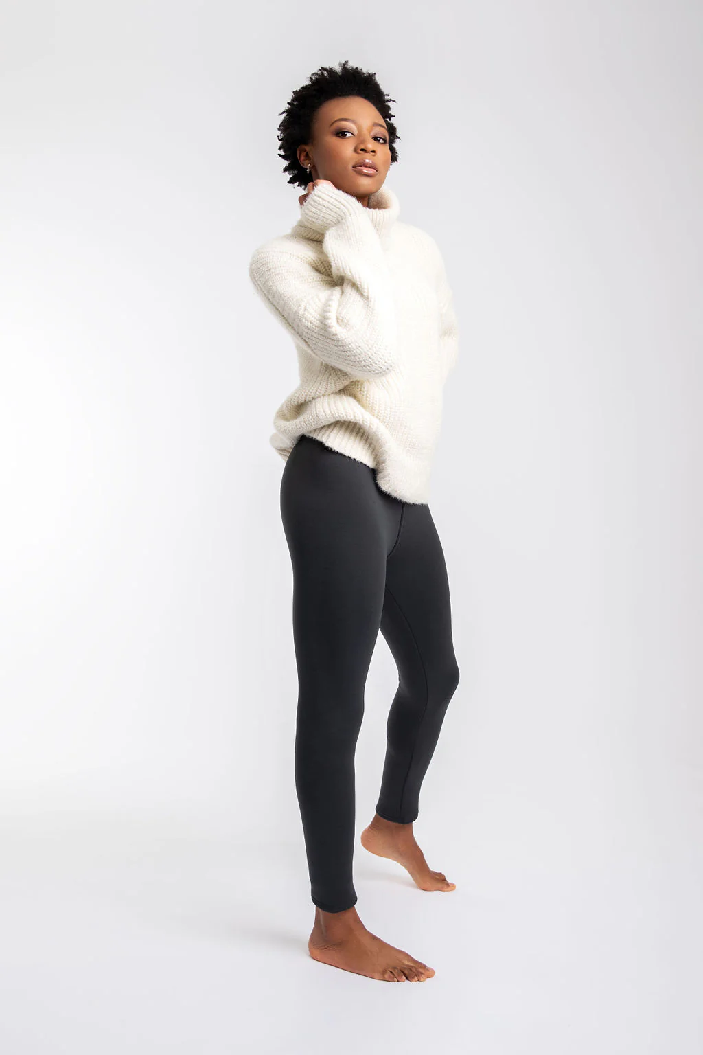 Charcoal - Cozy Lined Leggings - Image 6