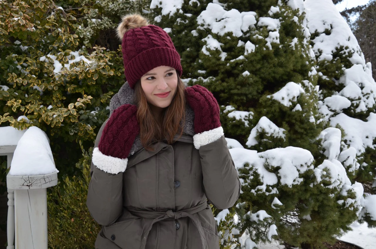Dark Cherry - Cozy Lined Mittens - Image 6