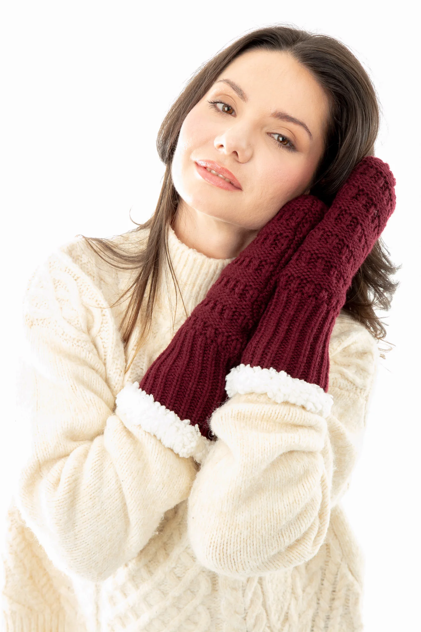Dark Cherry - Cozy Lined Mittens - Image 5