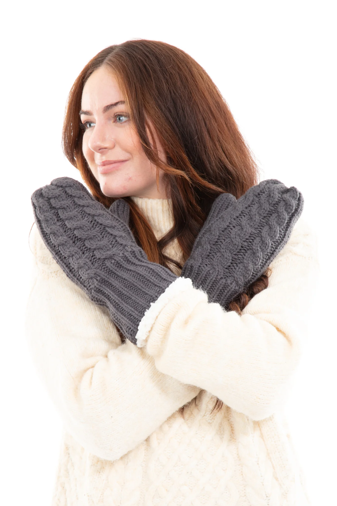 Dark Gray - Cozy Lined Mittens - Image 5