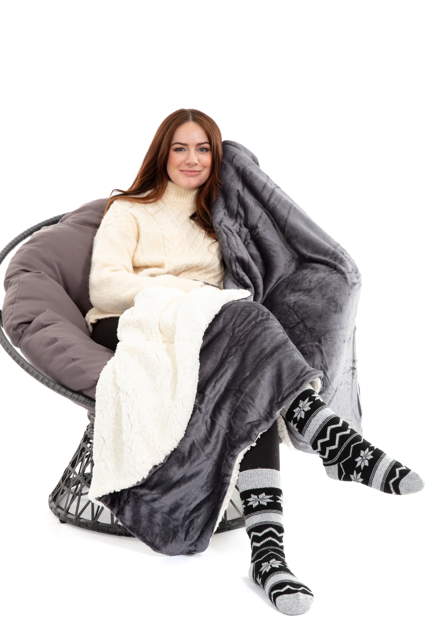 Dark Grey - Sherpa Blanket - Image 4