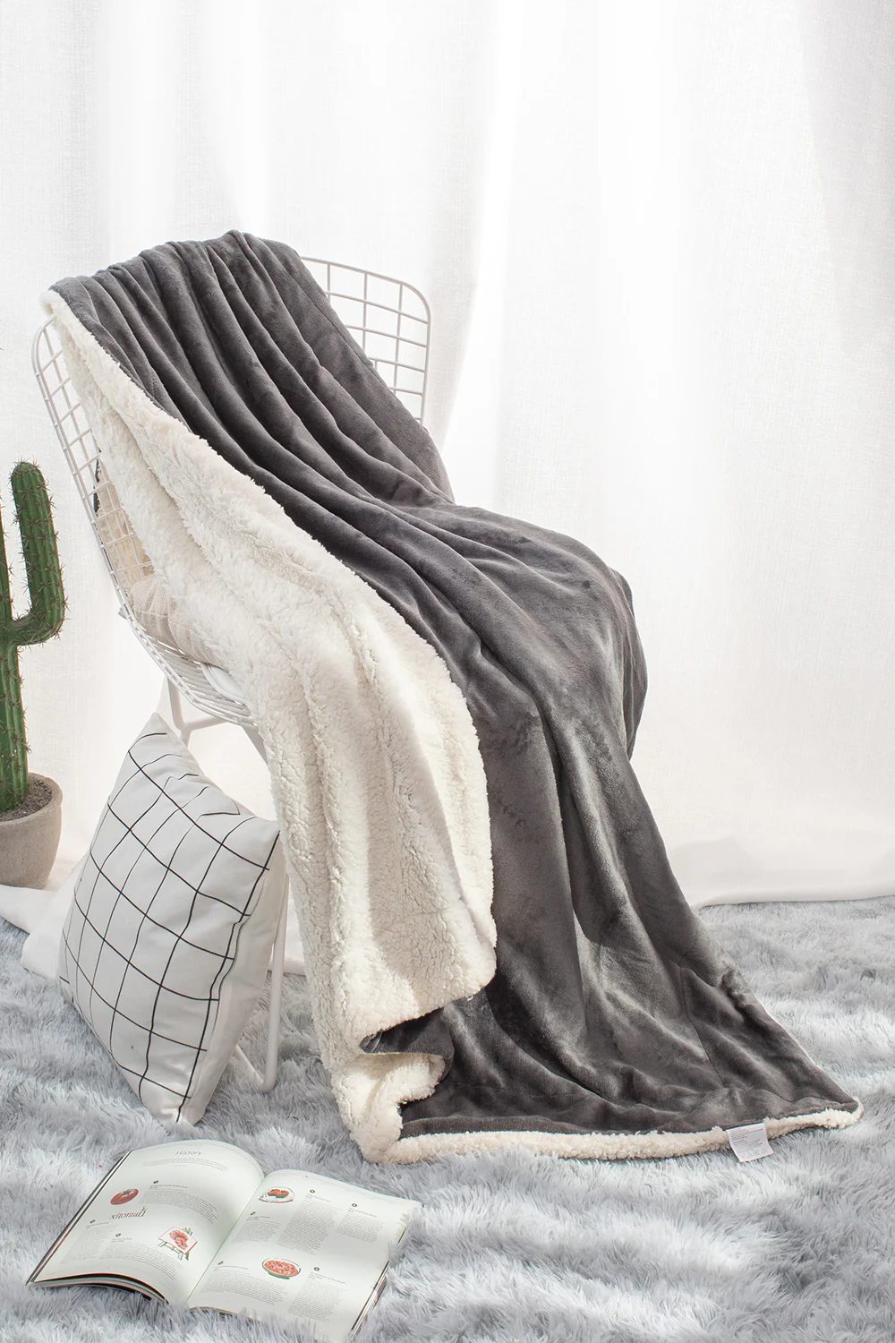 Dark Grey - Sherpa Blanket - Image 5