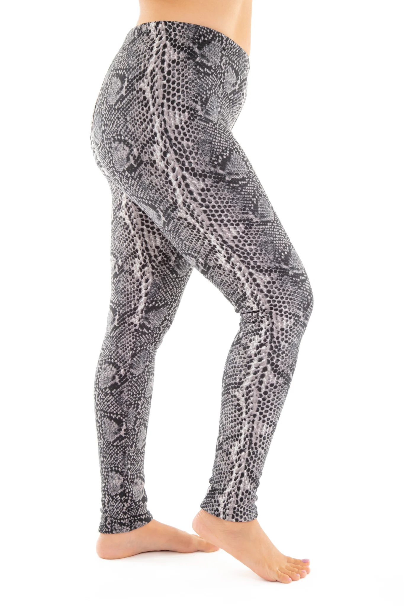 Dark Grey Snake - Cozy Lined Leggings