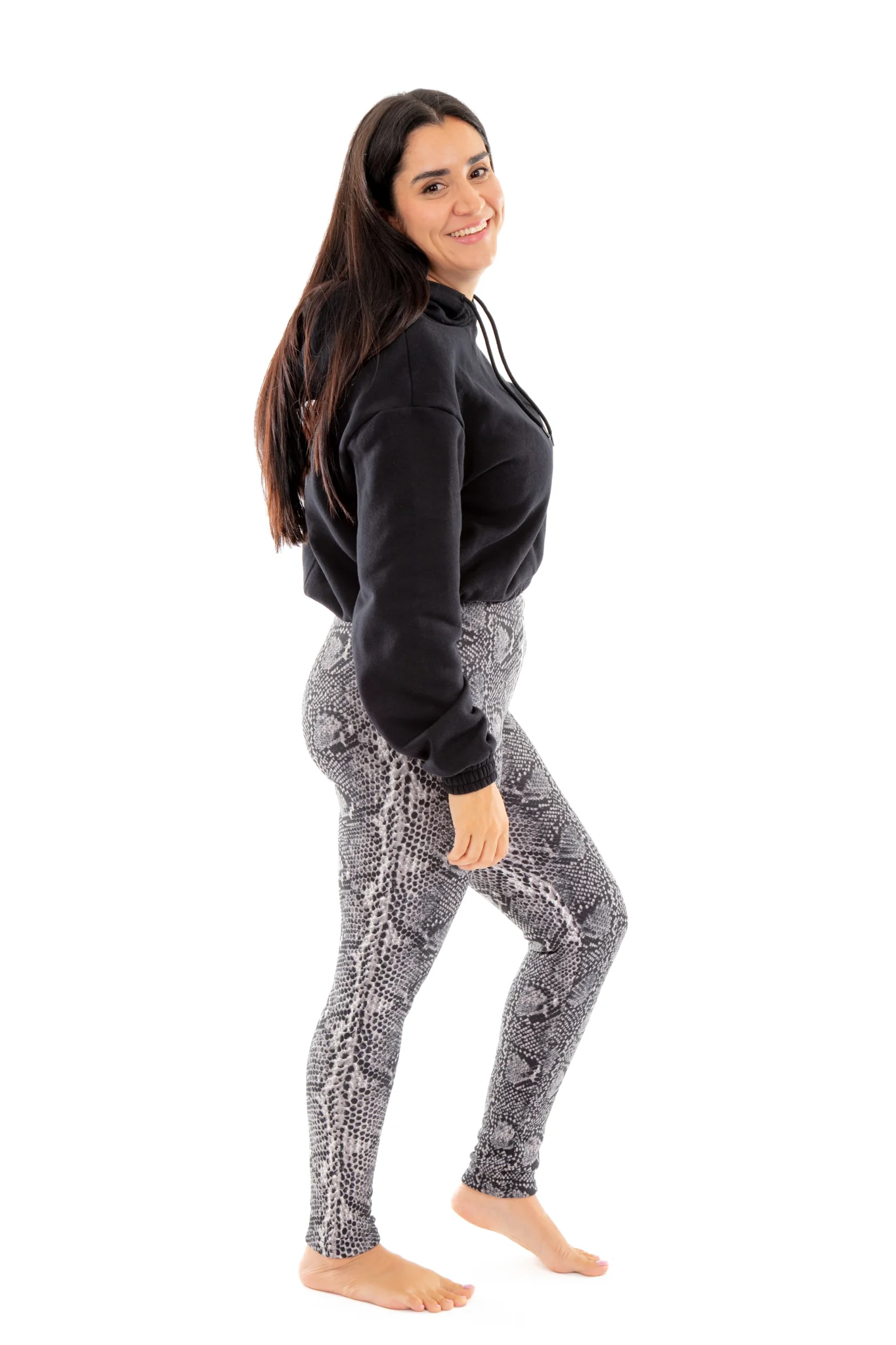Dark Grey Snake - Cozy Lined Leggings - Image 2
