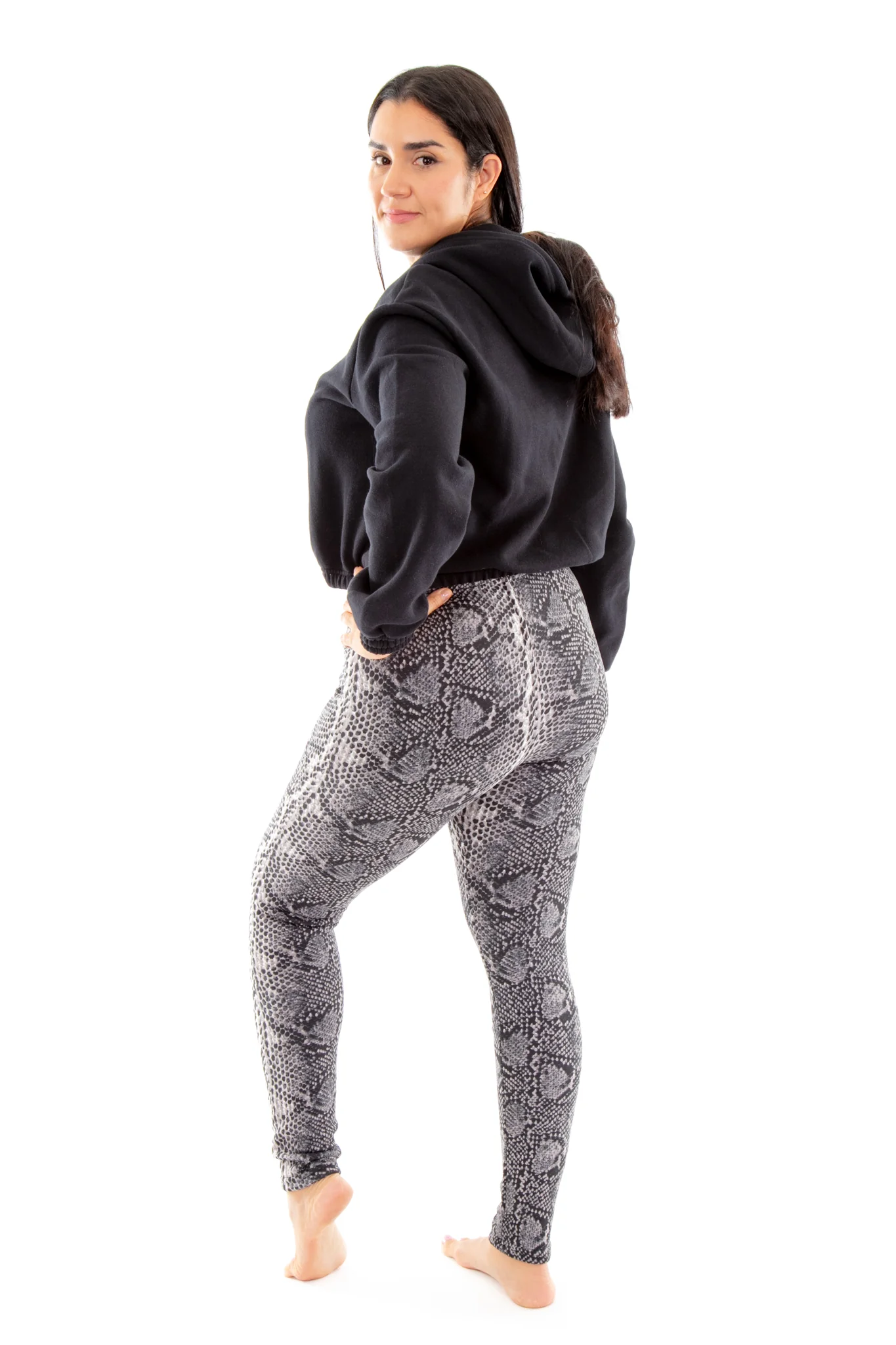 Dark Grey Snake - Cozy Lined Leggings - Image 3
