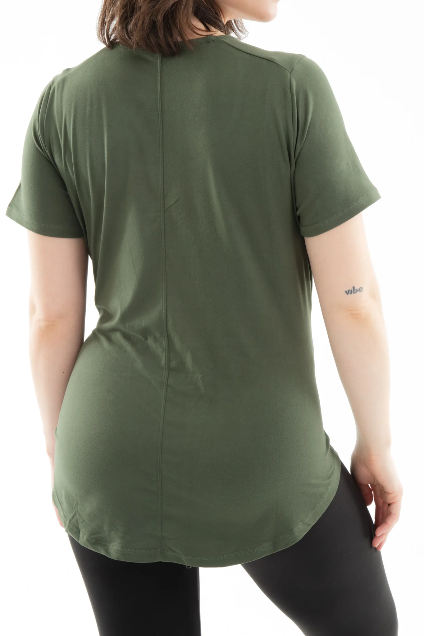 Deep Green - Short Sleeve Tunic Top - Image 3