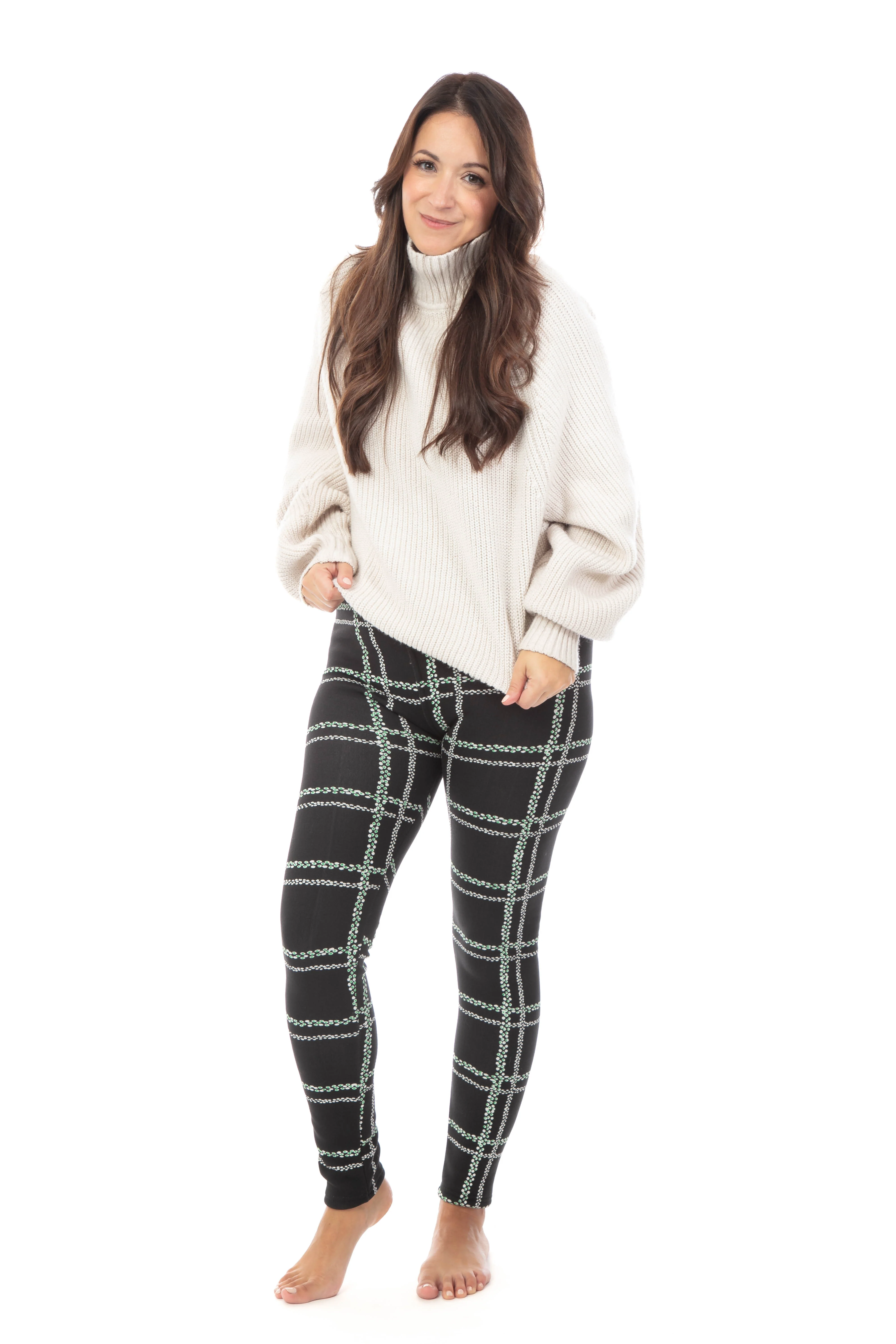 Dots in Black - Cozy Lined Leggings - Image 3