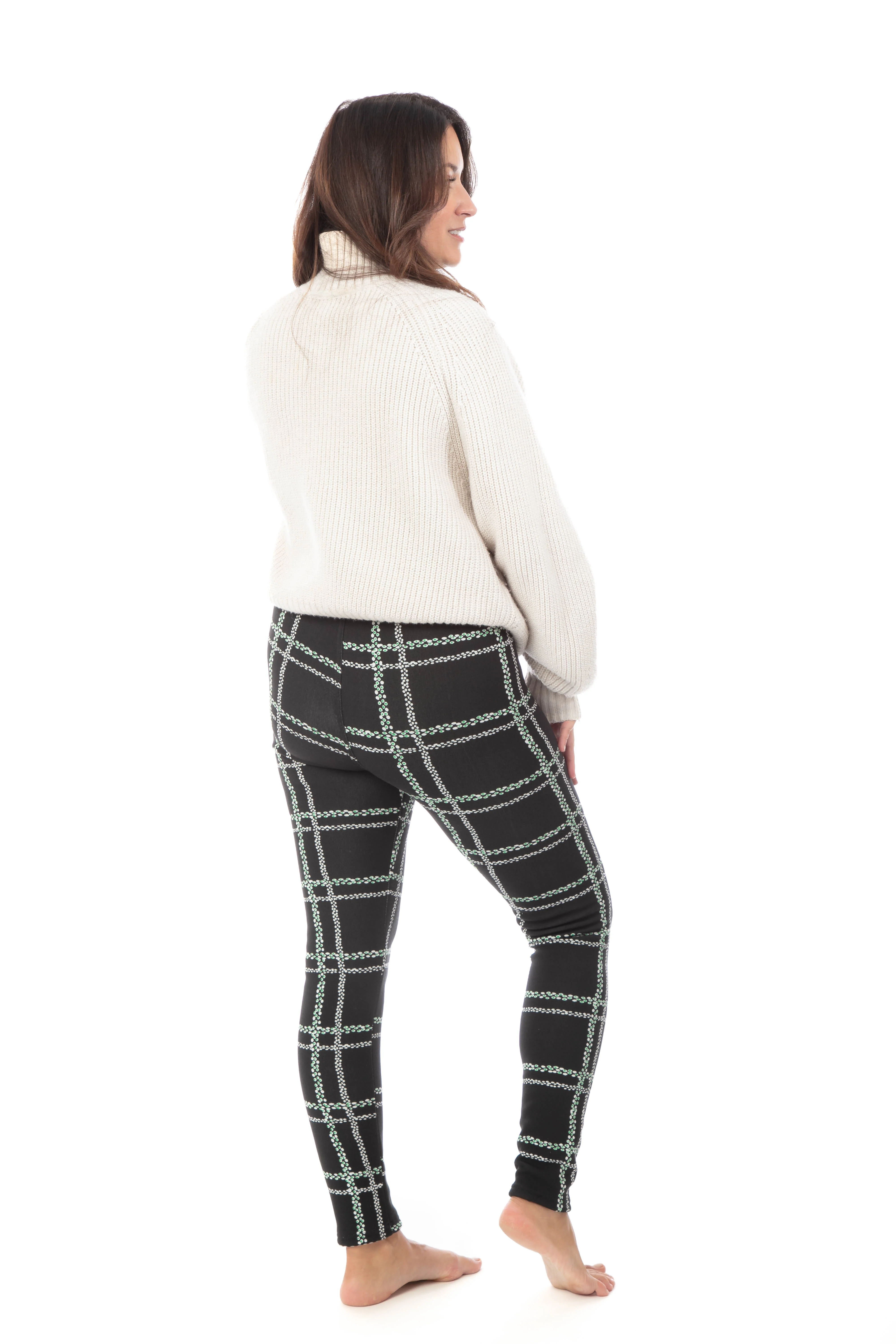Dots in Black - Cozy Lined Leggings - Image 4