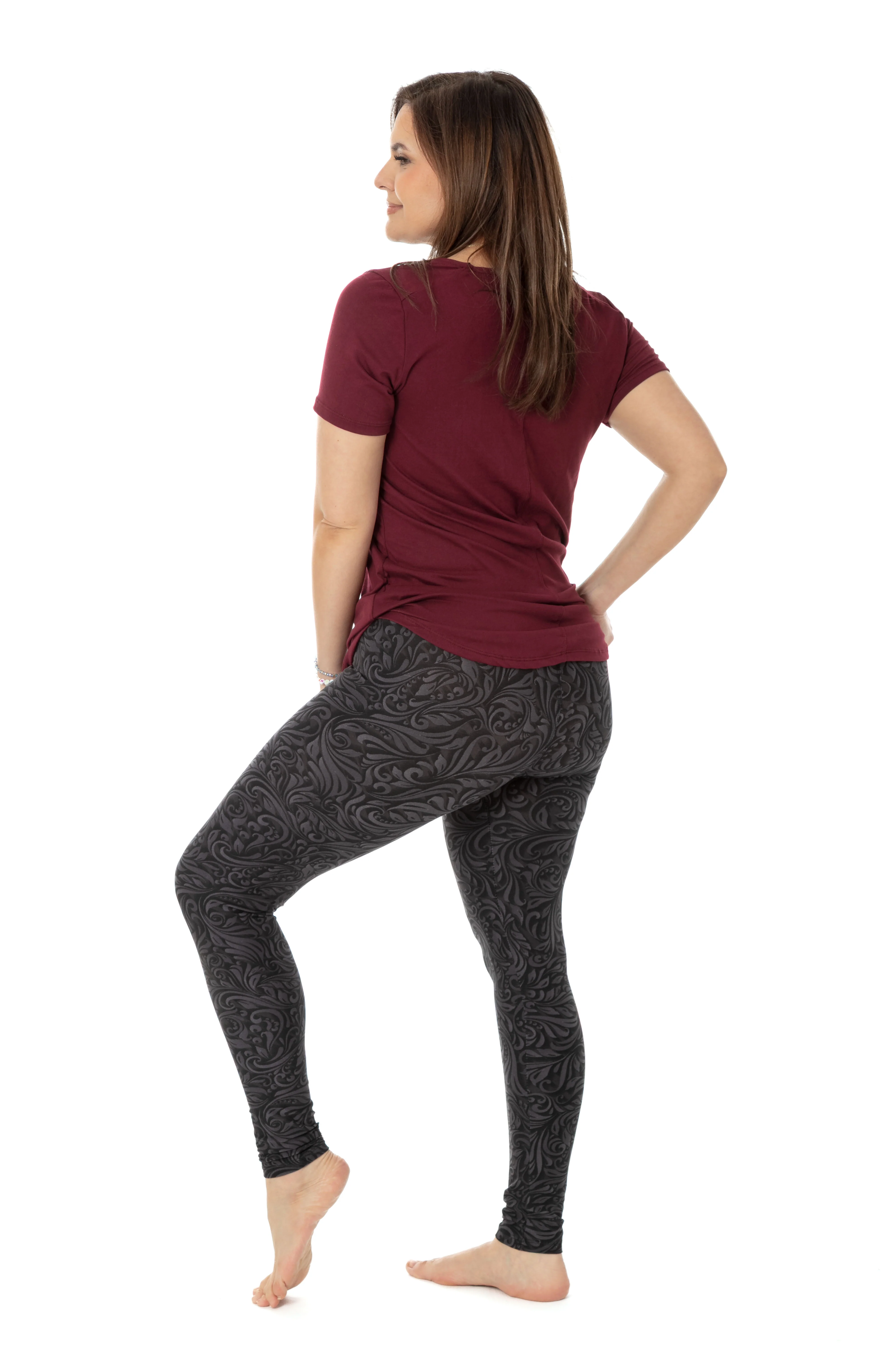 Flowery Grey - All Season Leggings - Image 4