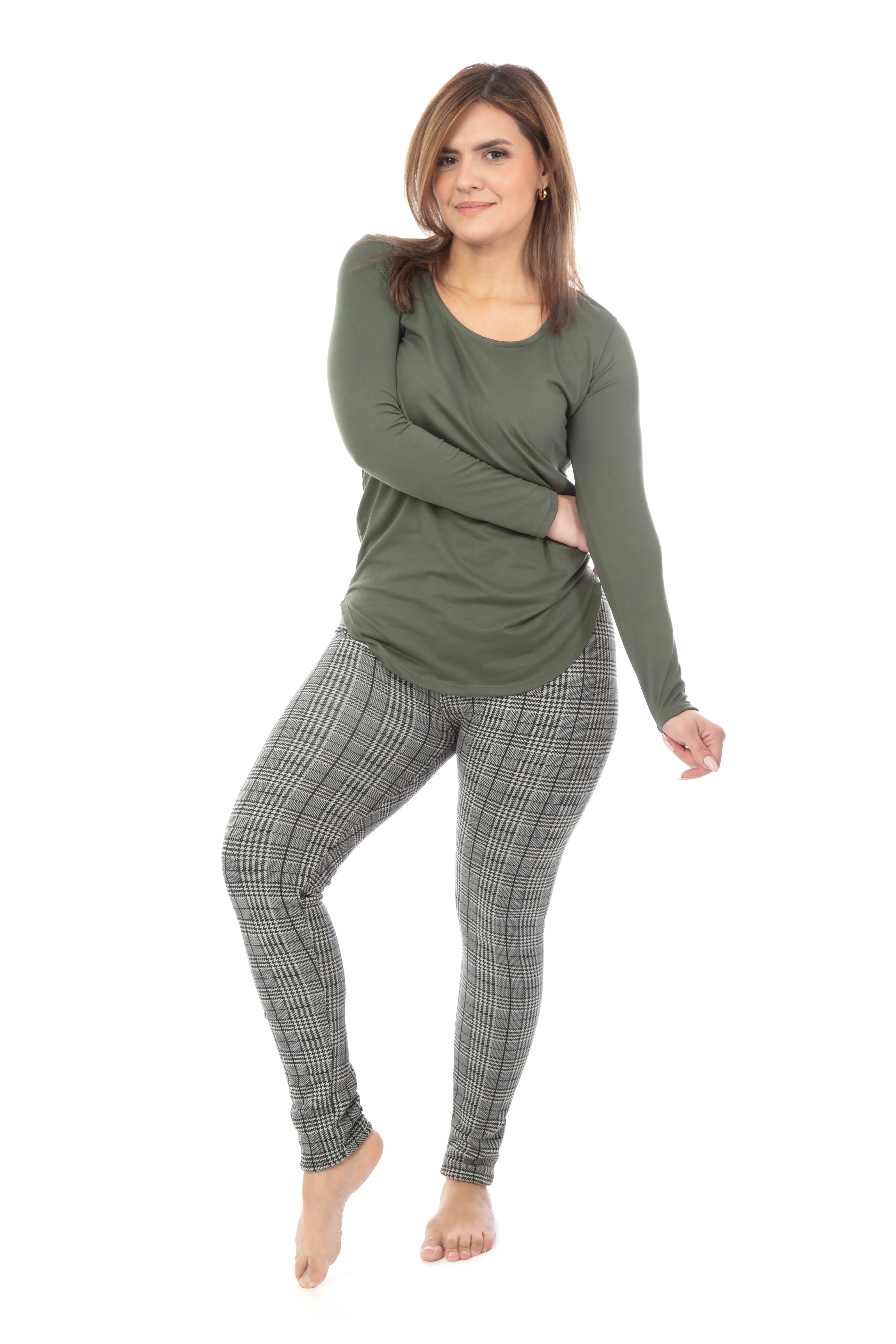 Glen Plaid - Cozy Lined Leggings - Image 2