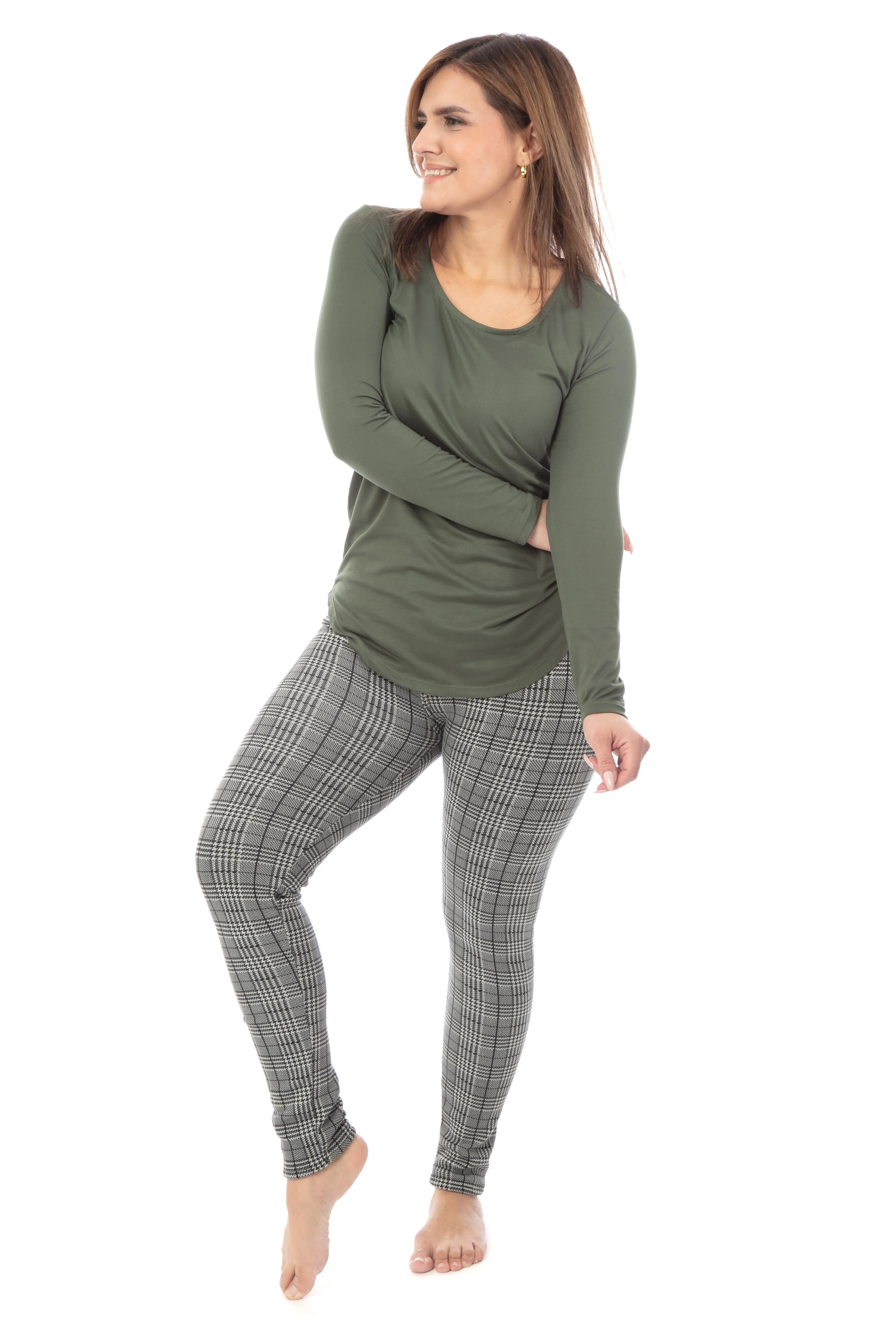 Glen Plaid - Cozy Lined Leggings - Image 3