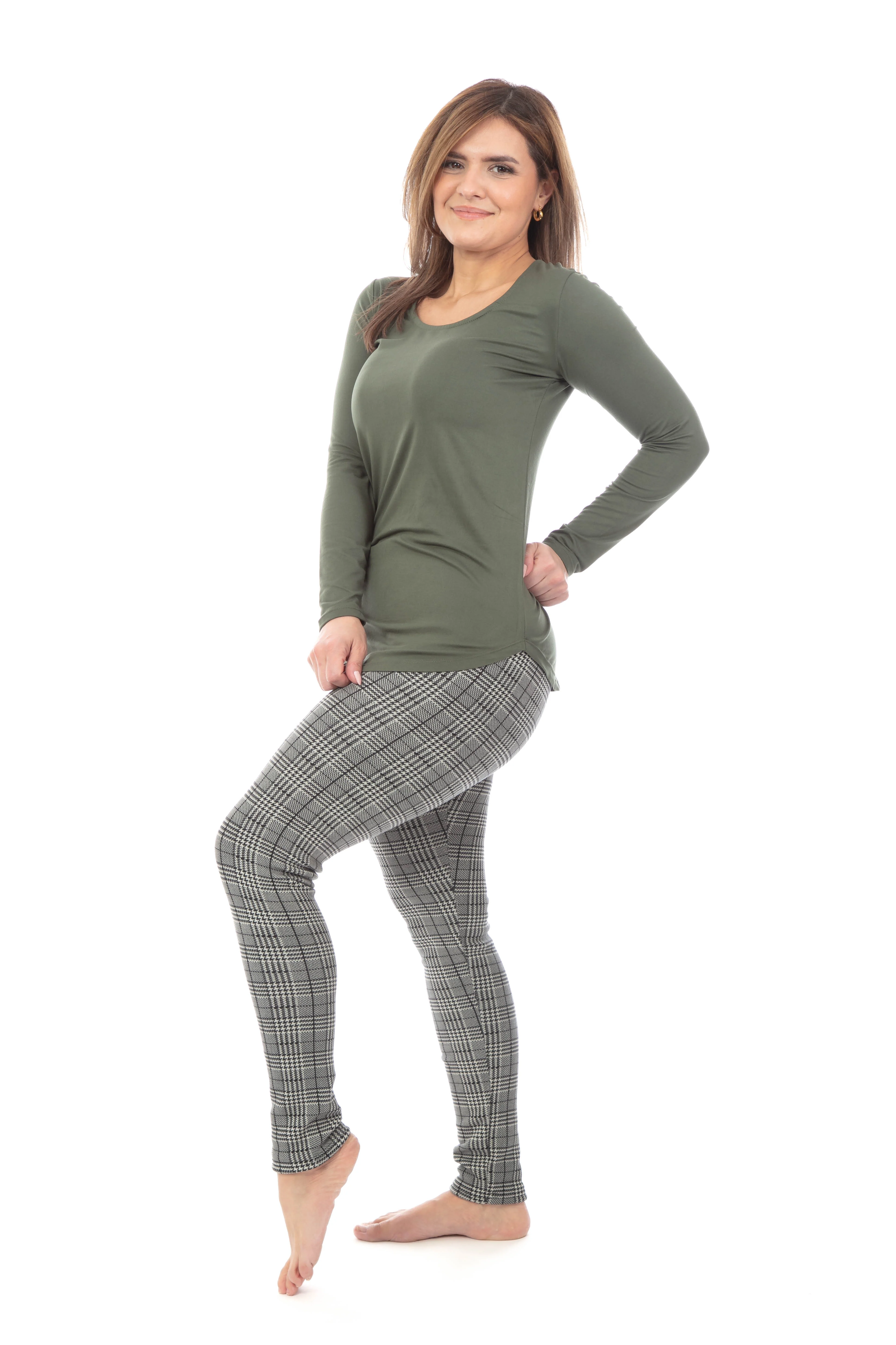 Glen Plaid - Cozy Lined Leggings - Image 4
