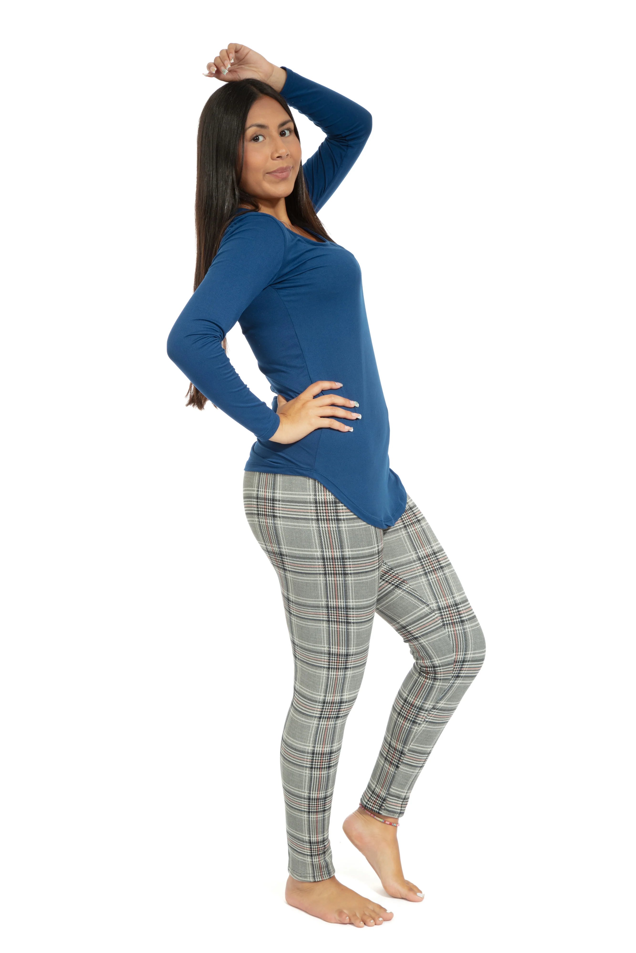 Glen Squares - Cozy Lined Leggings - Image 4