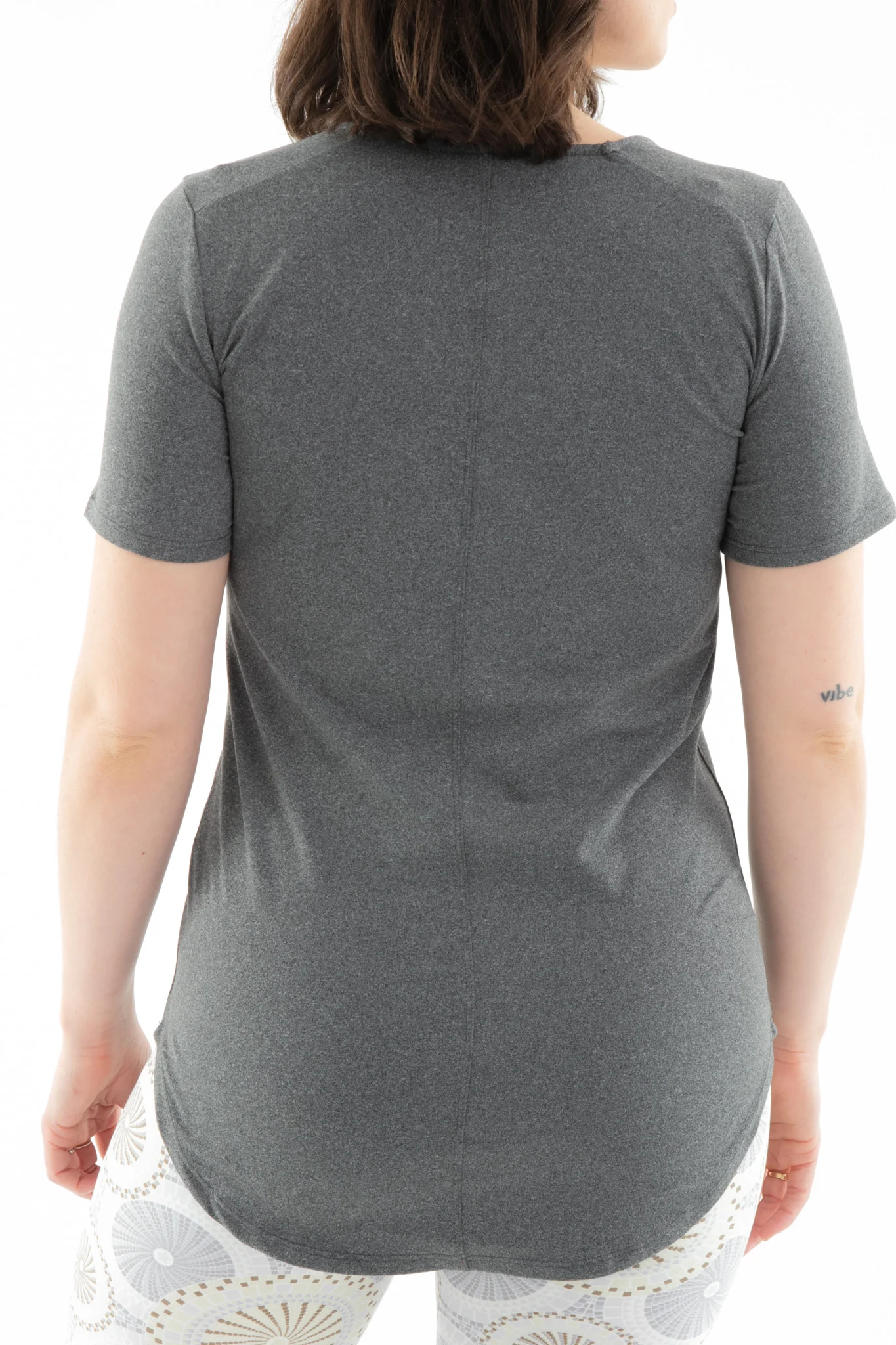Gray - Short Sleeve Tunic Top - Image 3
