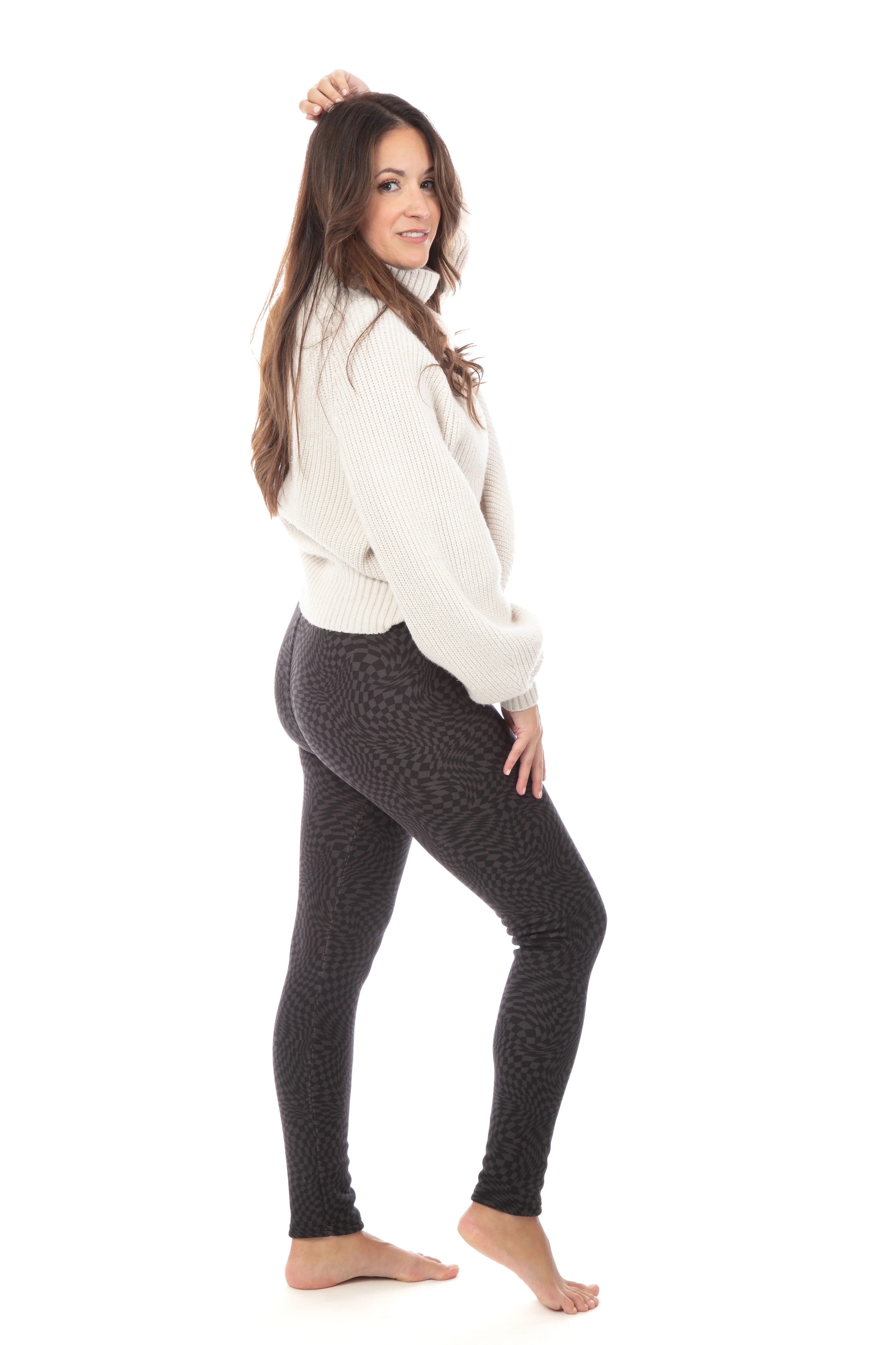 Grey Diamond - Cozy Lined Leggings - Image 4