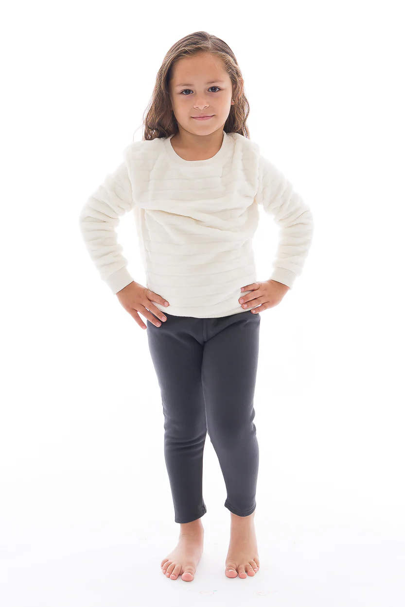 Charcoal Kid's - Cozy Lined Leggings - Image 2