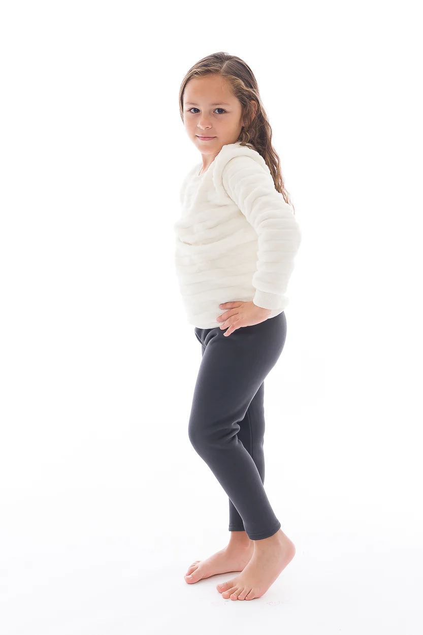 Charcoal Kid's - Cozy Lined Leggings - Image 3