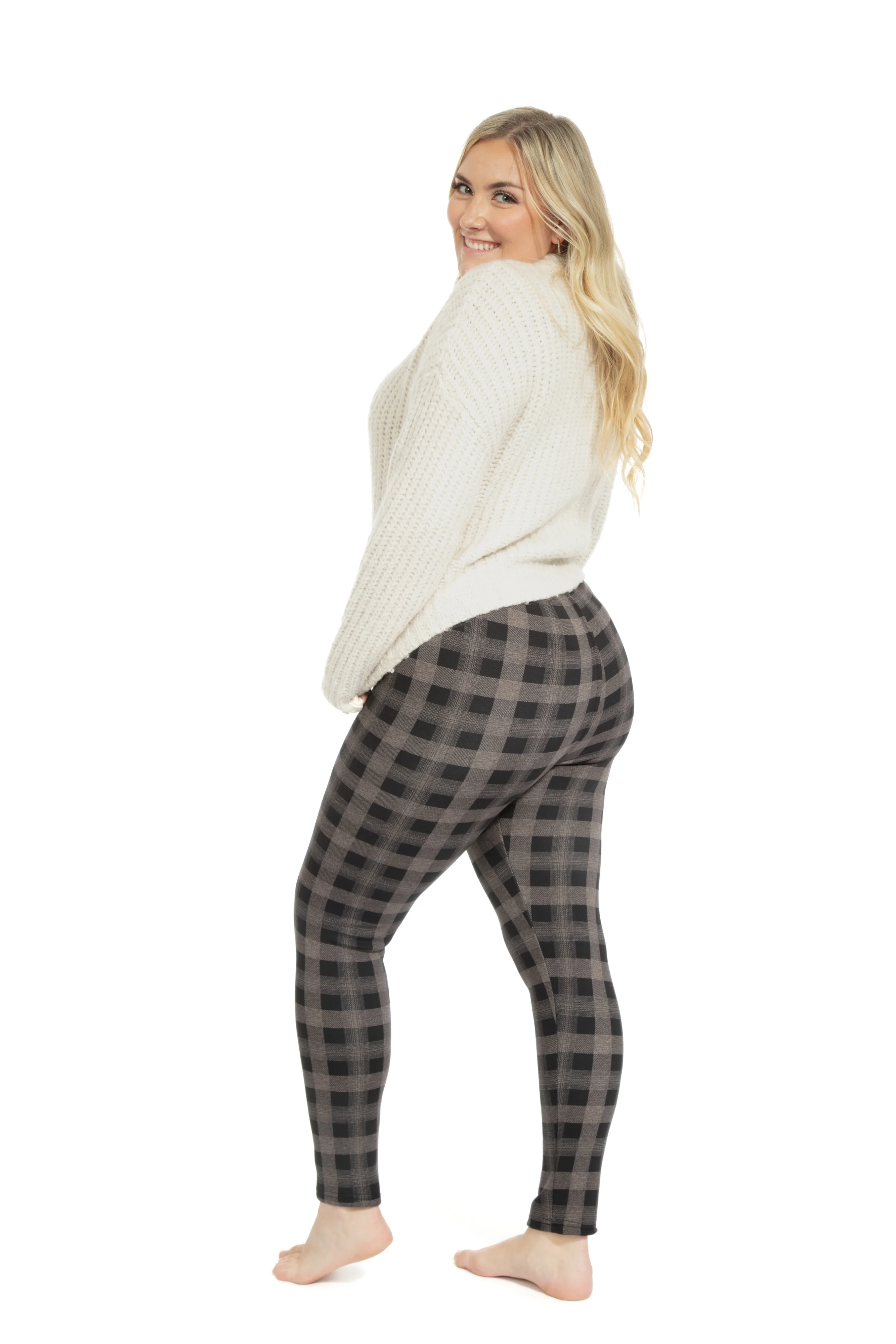 Irish Squares - Cozy Lined Leggings - Image 3